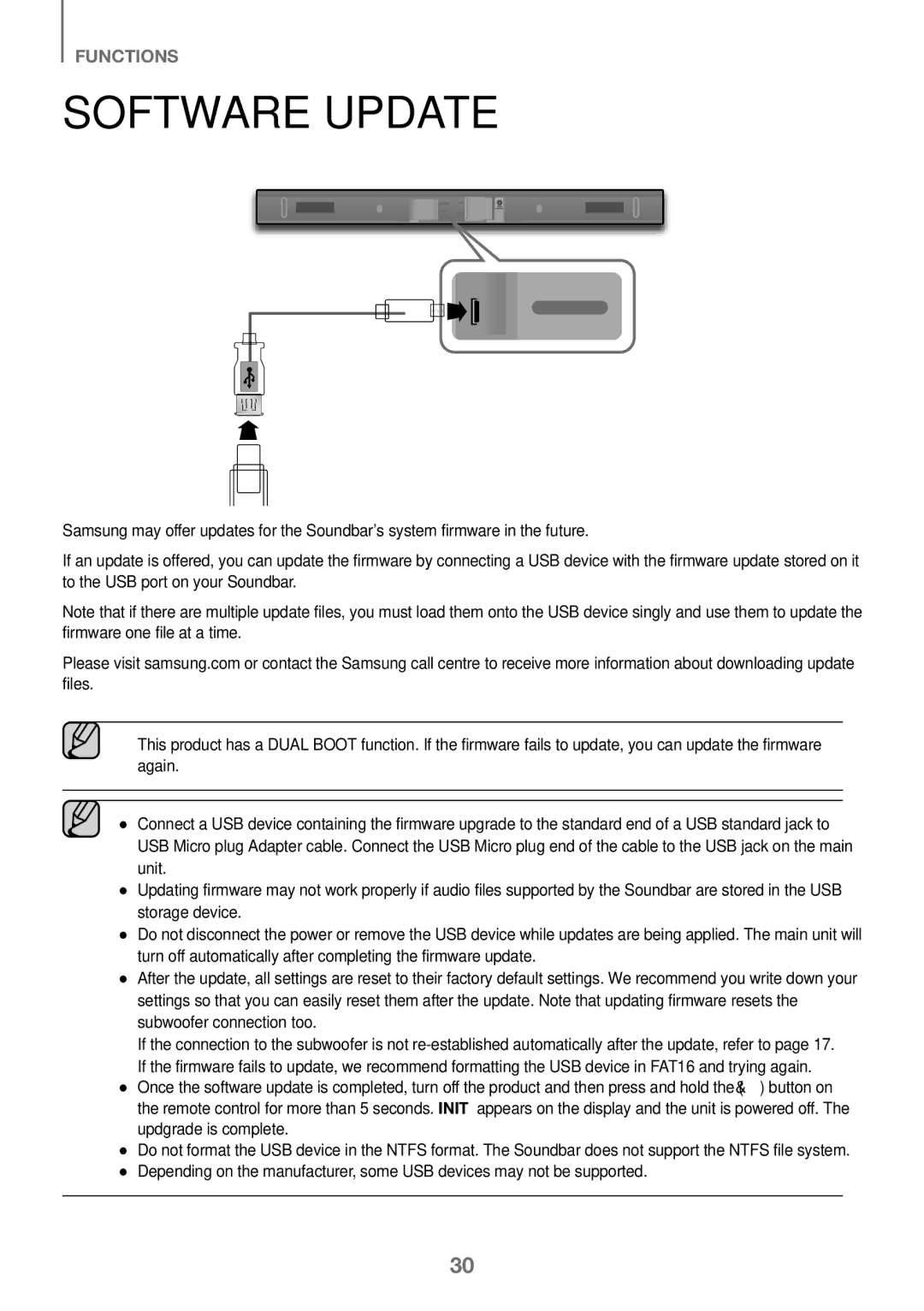 Samsung HW-J450/ZF, HW-K450/EN, HW-J450/EN, HW-K450/ZF manual Software Update 