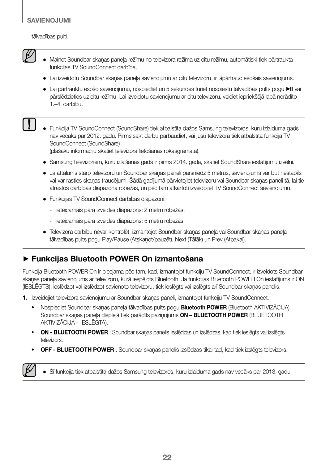 Samsung HW-K450/EN, HW-J450/EN, HW-J450/ZF, HW-K450/ZF manual ++Funkcijas Bluetooth Power On izmantošana 