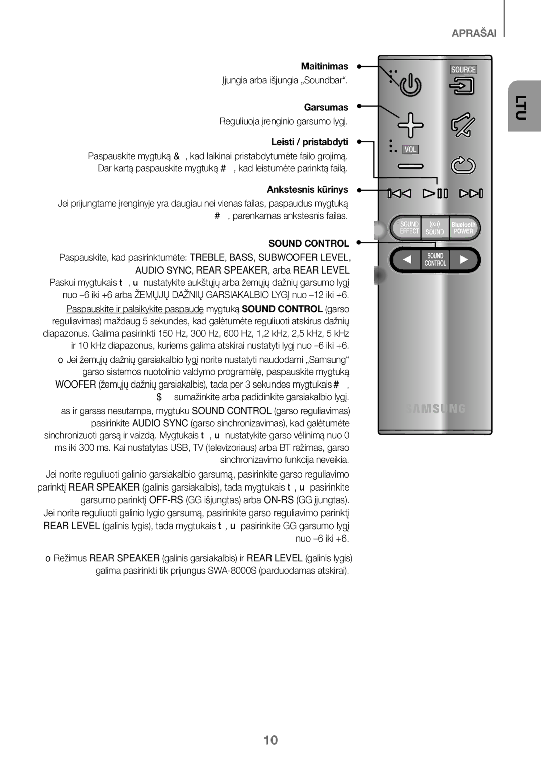 Samsung HW-J450/EN, HW-K450/EN, HW-J450/ZF, HW-K450/ZF manual Garsumas, Reguliuoja įrenginio garsumo lygį 