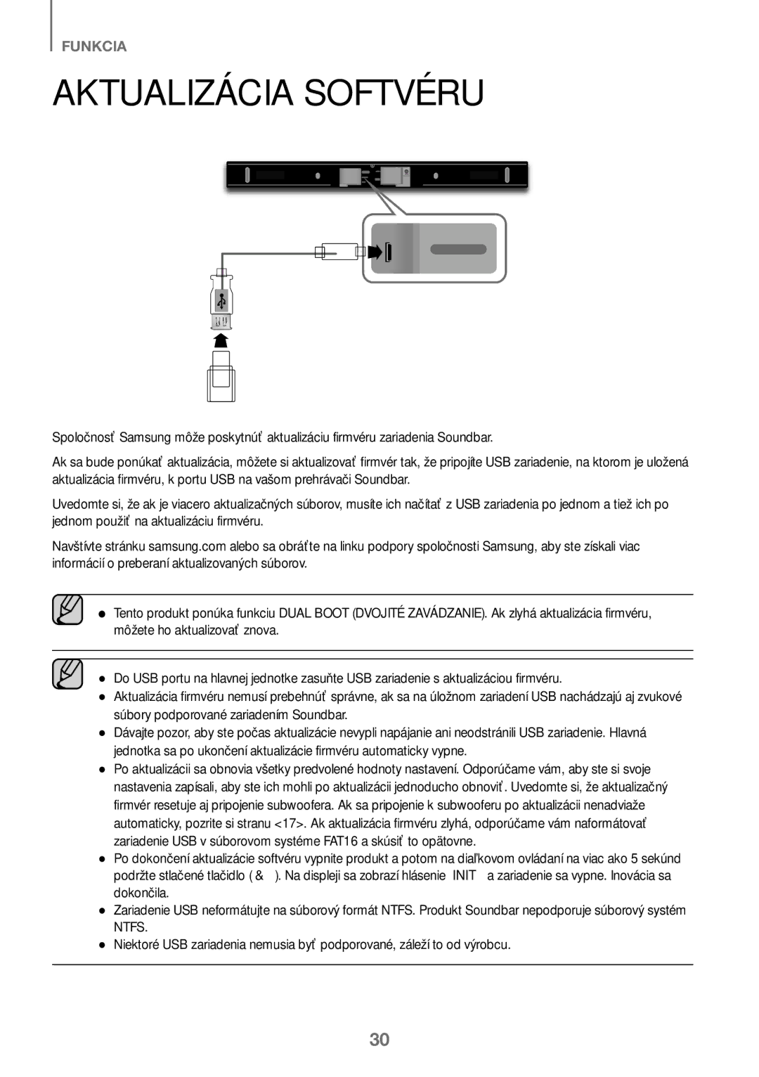 Samsung HW-J450/EN, HW-K450/EN, HW-J450/ZF, HW-K450/ZF manual Aktualizácia Softvéru 