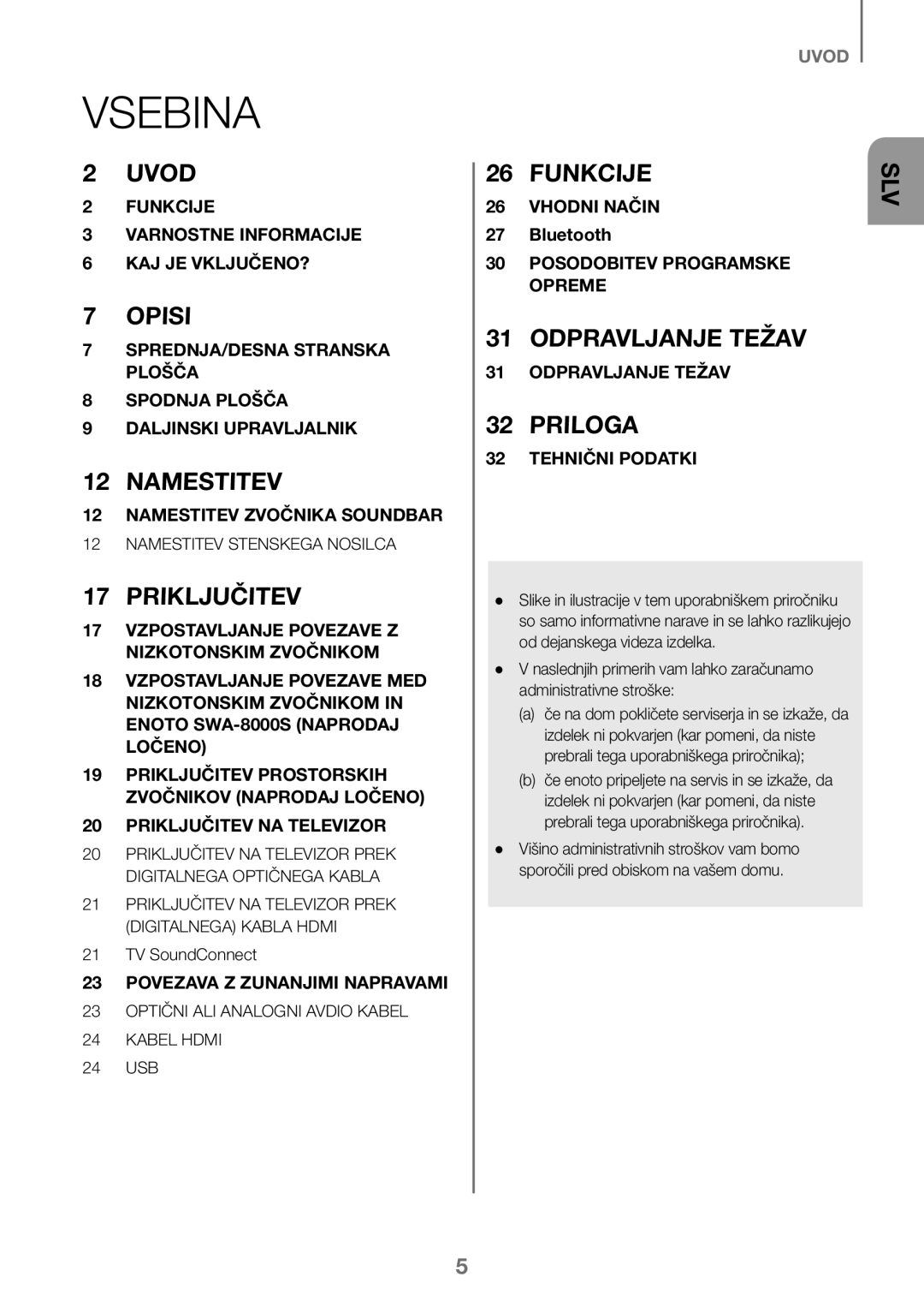 Samsung HW-J450/EN, HW-K450/EN, HW-J450/ZF, HW-K450/ZF manual Vsebina, Priključitev 