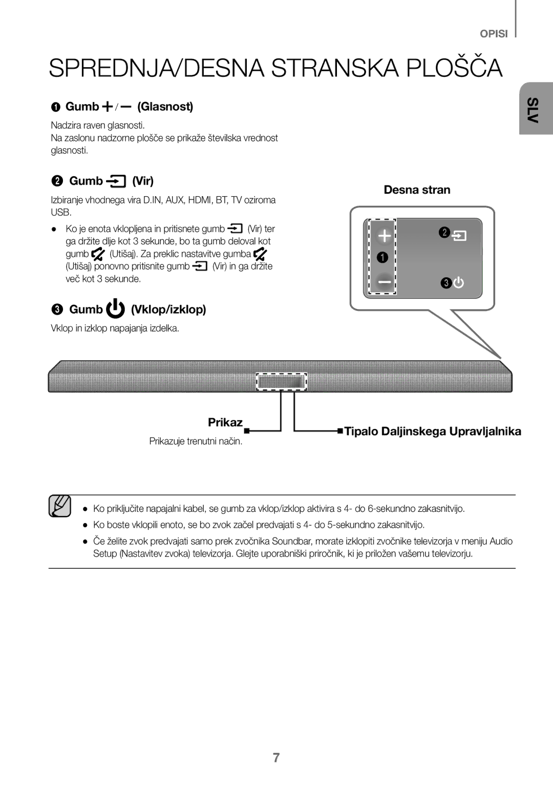 Samsung HW-K450/ZF Gumb / Glasnost, Gumb Vir, Gumb Vklop/izklop, Desna stran Prikaz, Tipalo Daljinskega Upravljalnika 