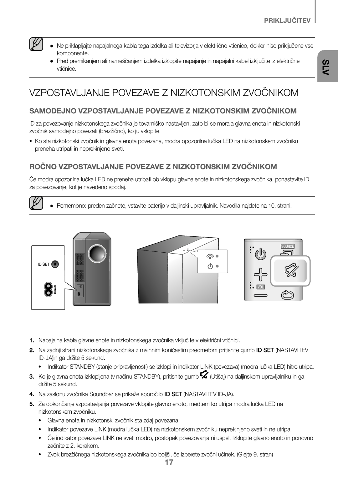 Samsung HW-J450/EN, HW-K450/EN, HW-J450/ZF, HW-K450/ZF manual Vzpostavljanje Povezave Z Nizkotonskim Zvočnikom 