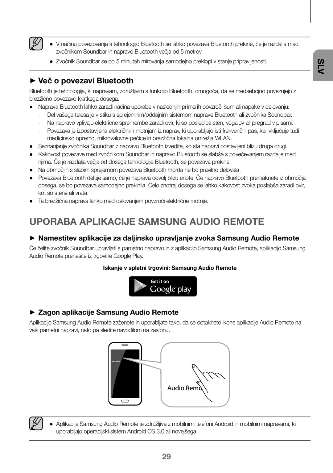 Samsung HW-J450/EN, HW-K450/EN, HW-J450/ZF, HW-K450/ZF Uporaba Aplikacije Samsung Audio Remote, ++Več o povezavi Bluetooth 