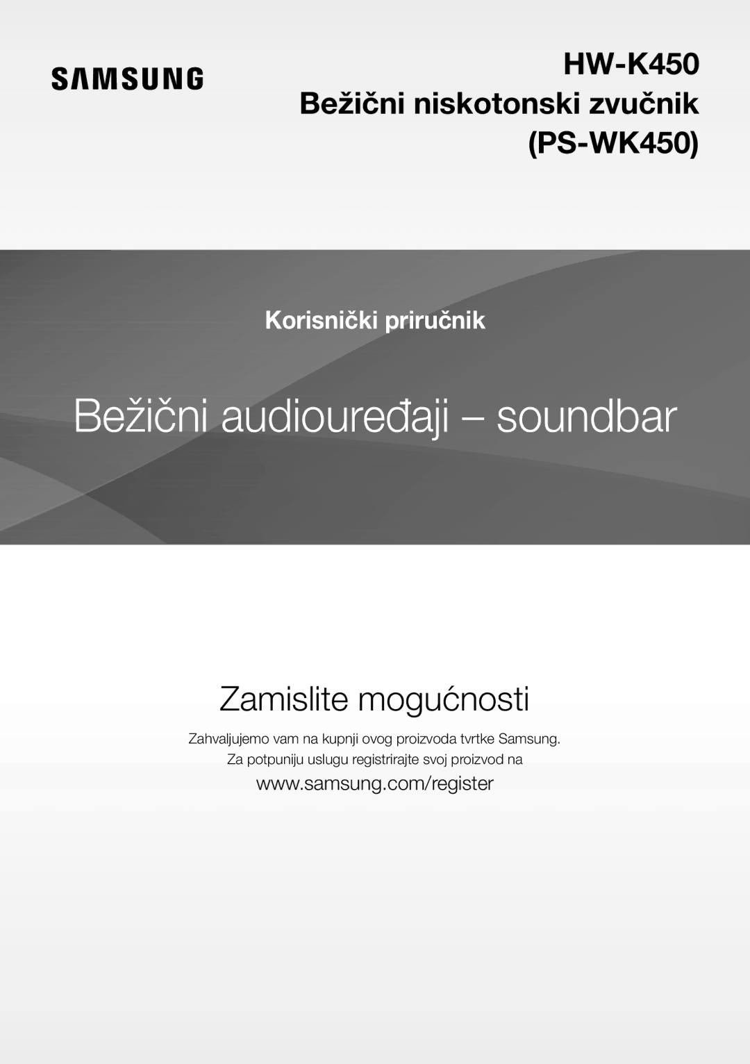 Samsung HW-K450/ZF, HW-K450/EN, HW-J450/EN, HW-J450/ZF manual Bežični audiouređaji soundbar 