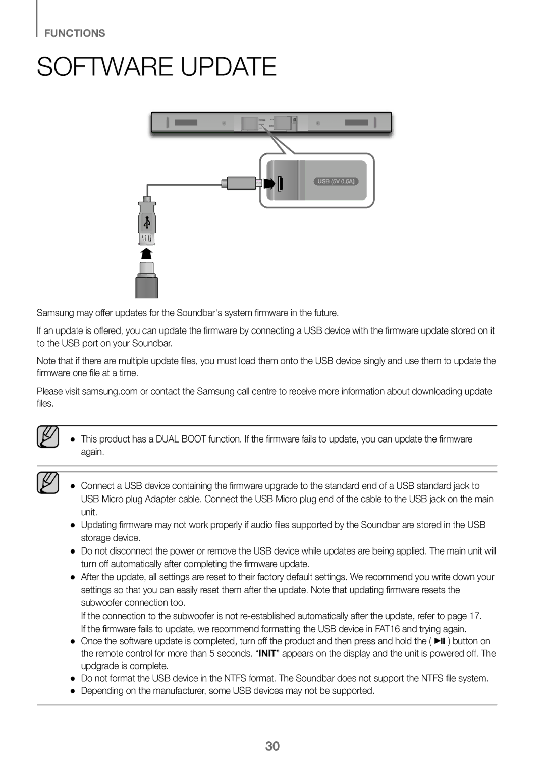 Samsung HW-J450/ZF, HW-K450/EN, HW-J450/EN, HW-K450/ZF manual Software Update 