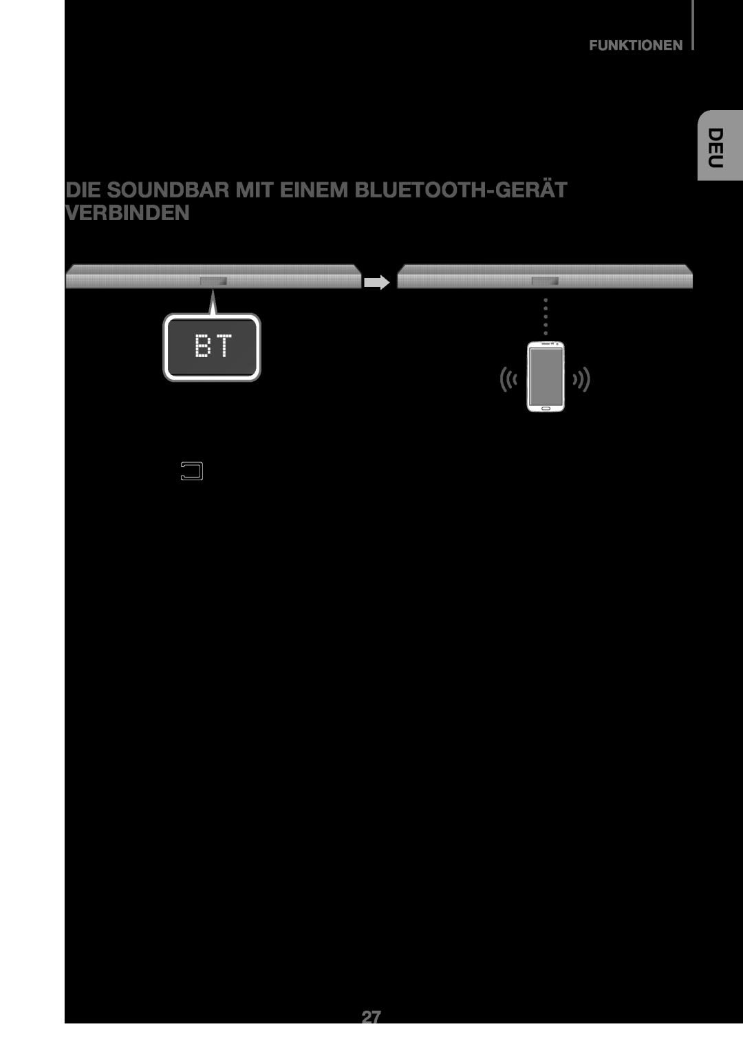 Samsung HW-J450/EN, HW-K450/EN, HW-J450/ZF Die Soundbar Mit Einem Bluetooth-Gerät Verbinden, Funktionen, 1. Drücken Sie die 