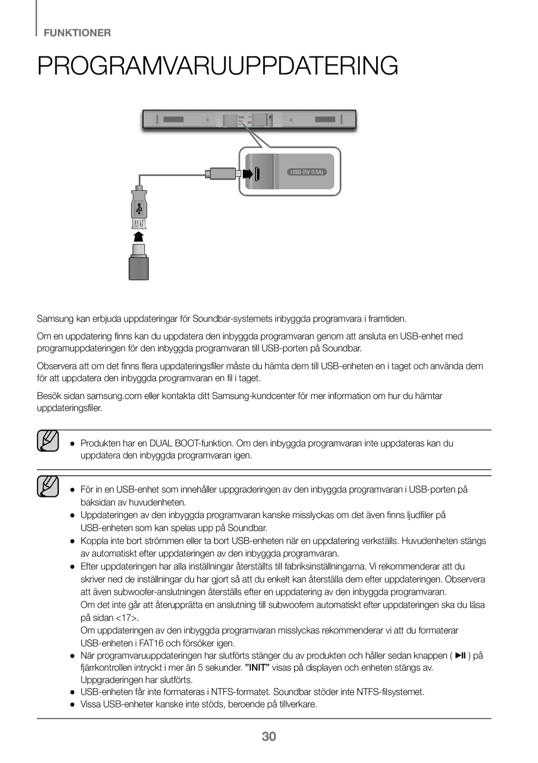 Samsung HW-K460/XE manual Programvaruuppdatering 