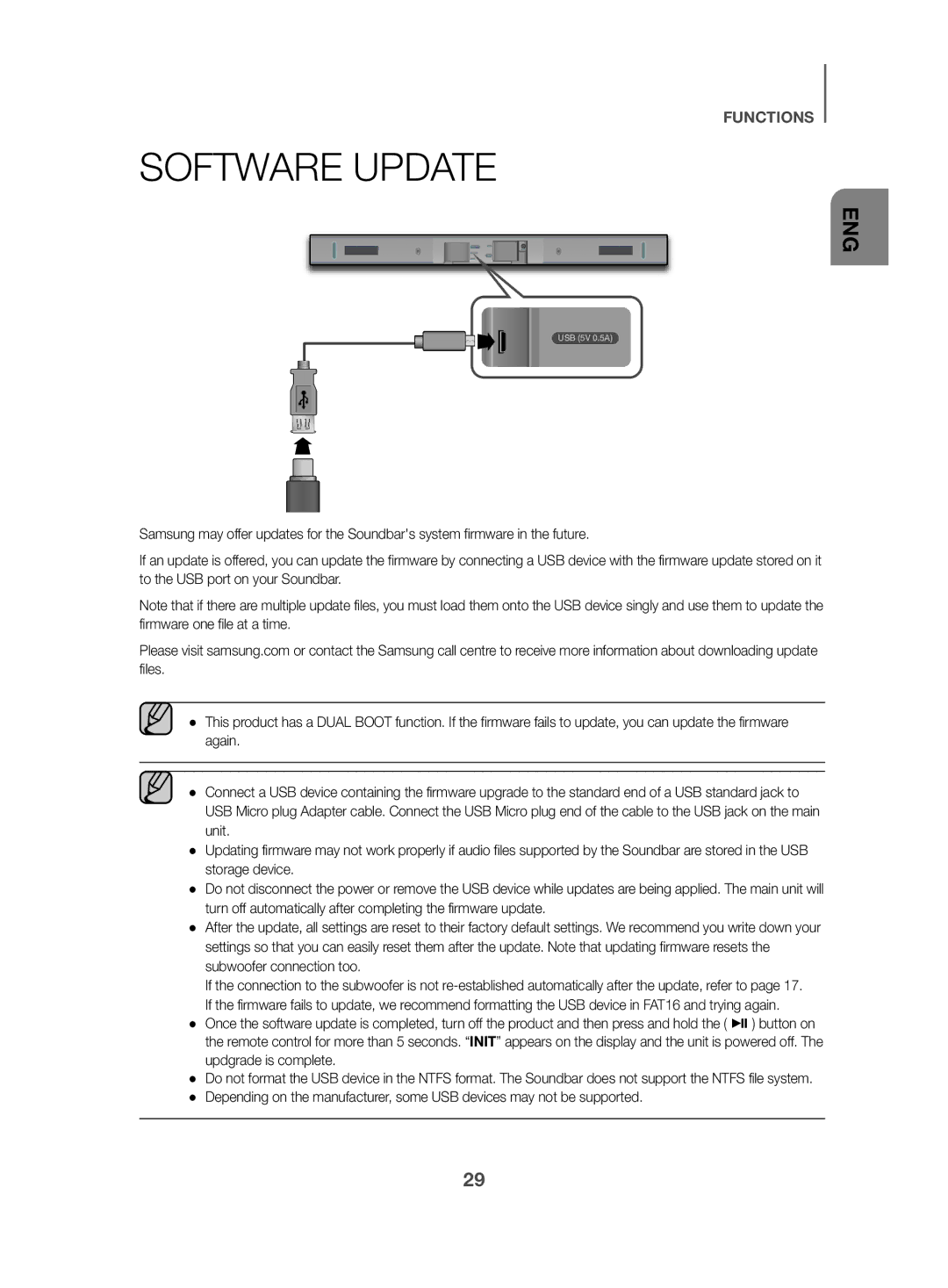 Samsung HW-K470/XN, HW-K470/EN, HW-K470/ZF manual Software Update 