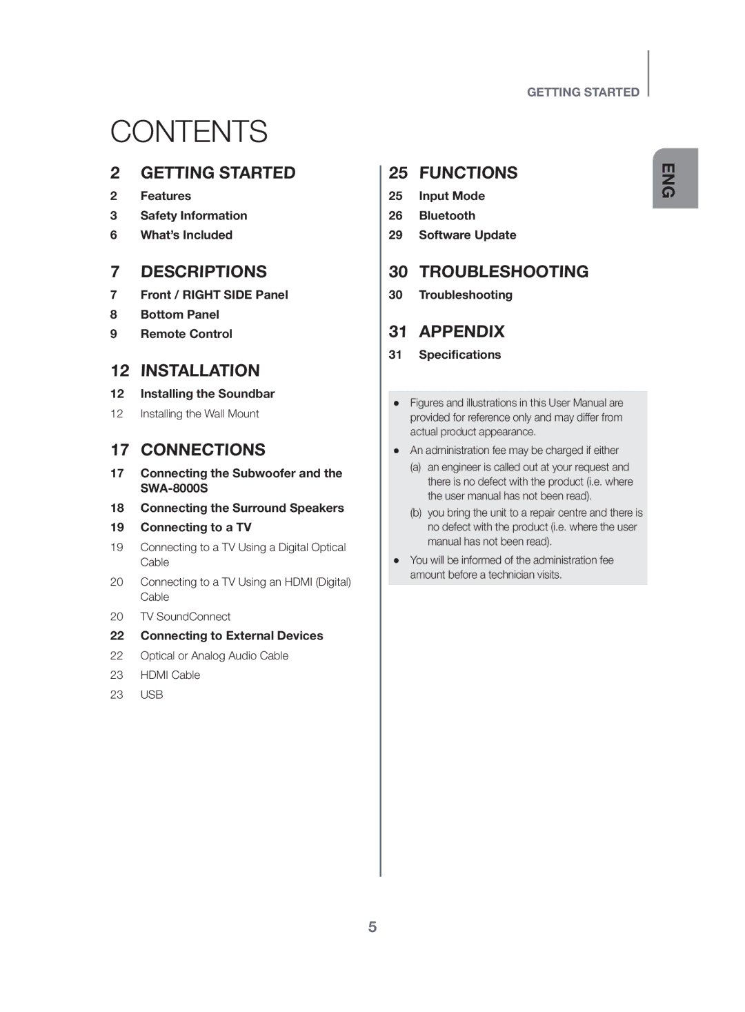 Samsung HW-K470/XN, HW-K470/EN, HW-K470/ZF manual Contents 