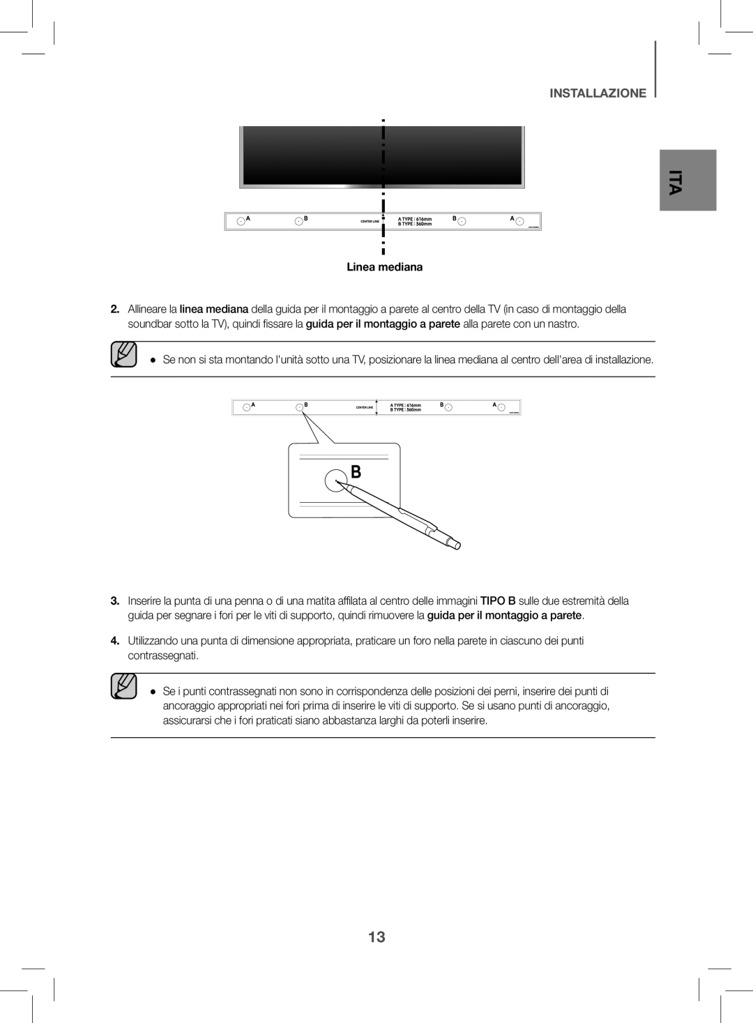 Samsung HW-K470/EN manual Linea mediana 