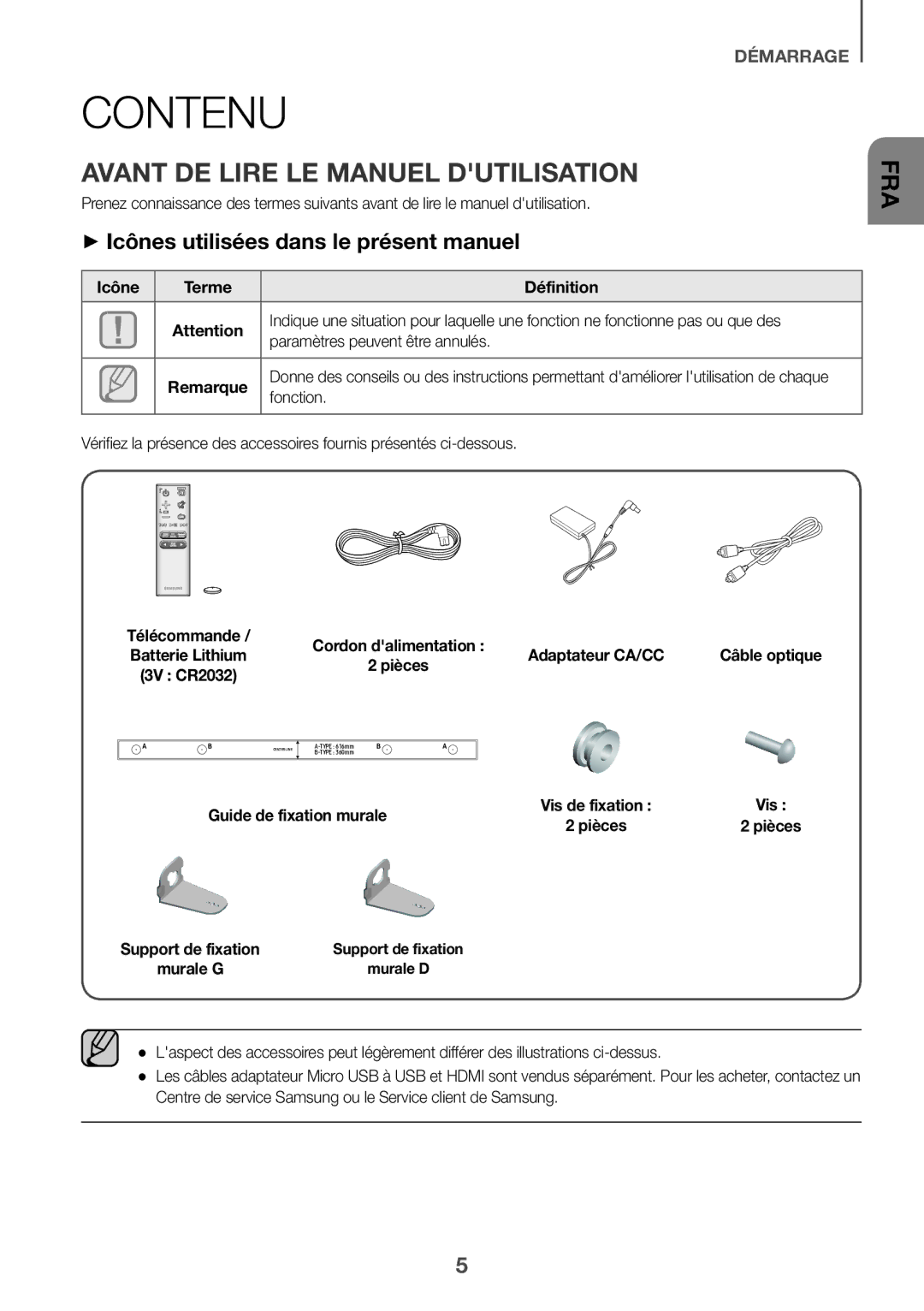 Samsung HW-K560/XE, HW-K551/EN Contenu, Avant DE Lire LE Manuel Dutilisation, ++Icônes utilisées dans le présent manuel 