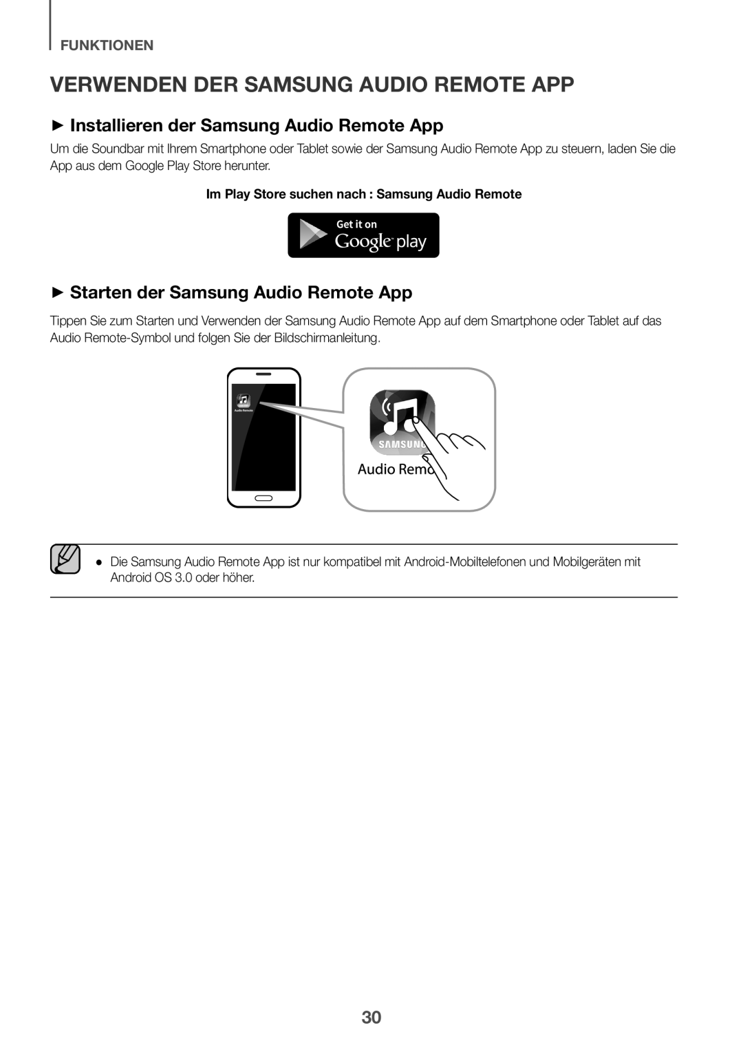 Samsung HW-K551/EN, HW-K550/EN manual Verwenden DER Samsung Audio Remote APP, ++Installieren der Samsung Audio Remote App 