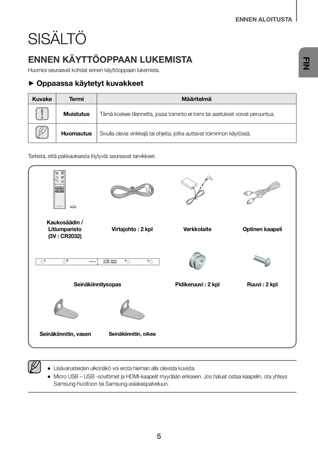 Samsung HW-K560/XE, HW-K551/EN, HW-K550/EN, HW-K551/ZF manual Ennen Käyttöoppaan Lukemista, ++Oppaassa käytetyt kuvakkeet 