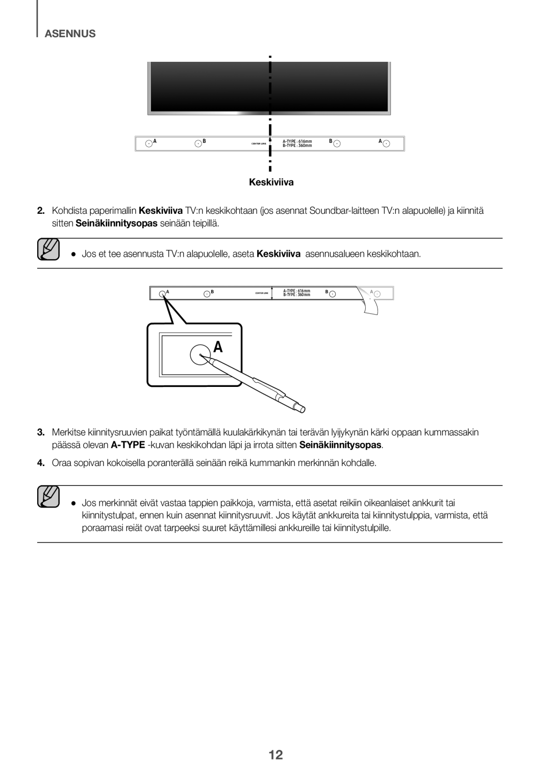 Samsung HW-K551/EN, HW-K550/EN, HW-K551/ZF, HW-K550/ZF, HW-K561/XE, HW-K560/XE manual Keskiviiva 