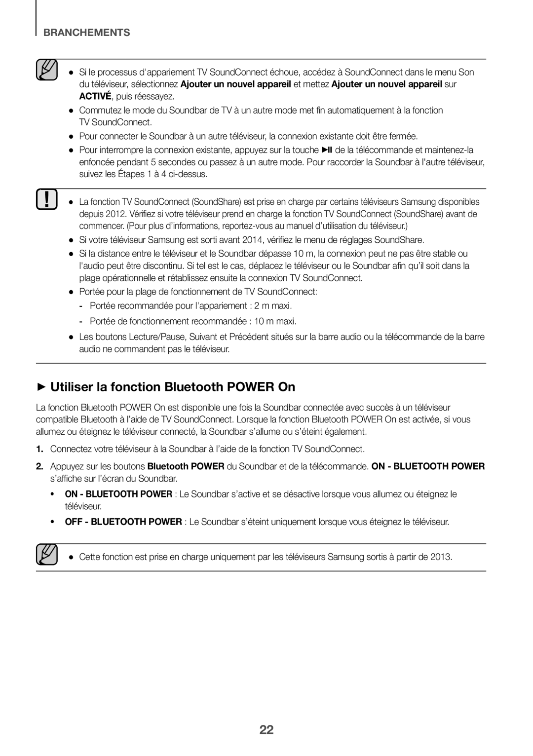 Samsung HW-K561/XE, HW-K551/EN, HW-K550/EN, HW-K551/ZF, HW-K550/ZF, HW-K560/XE manual ++Utiliser la fonction Bluetooth Power On 