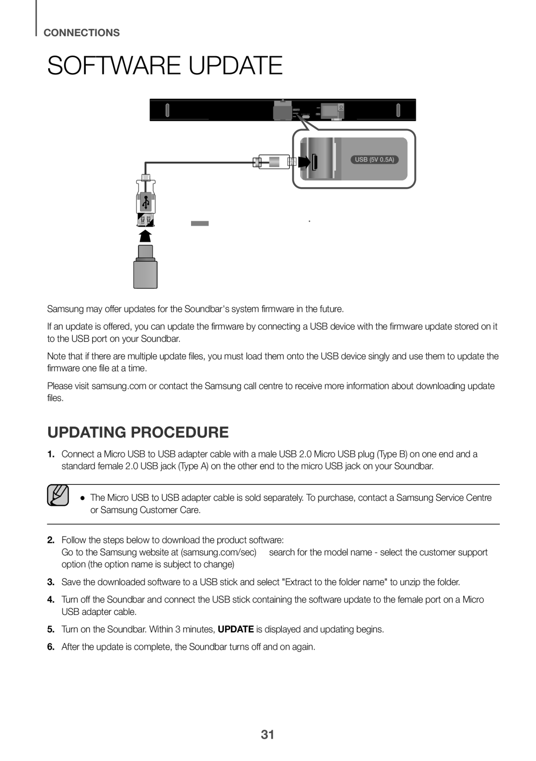 Samsung HW-K550/EN, HW-K551/EN, HW-K551/ZF, HW-K550/ZF, HW-K561/XE, HW-K560/XE manual Software Update, Updating Procedure 