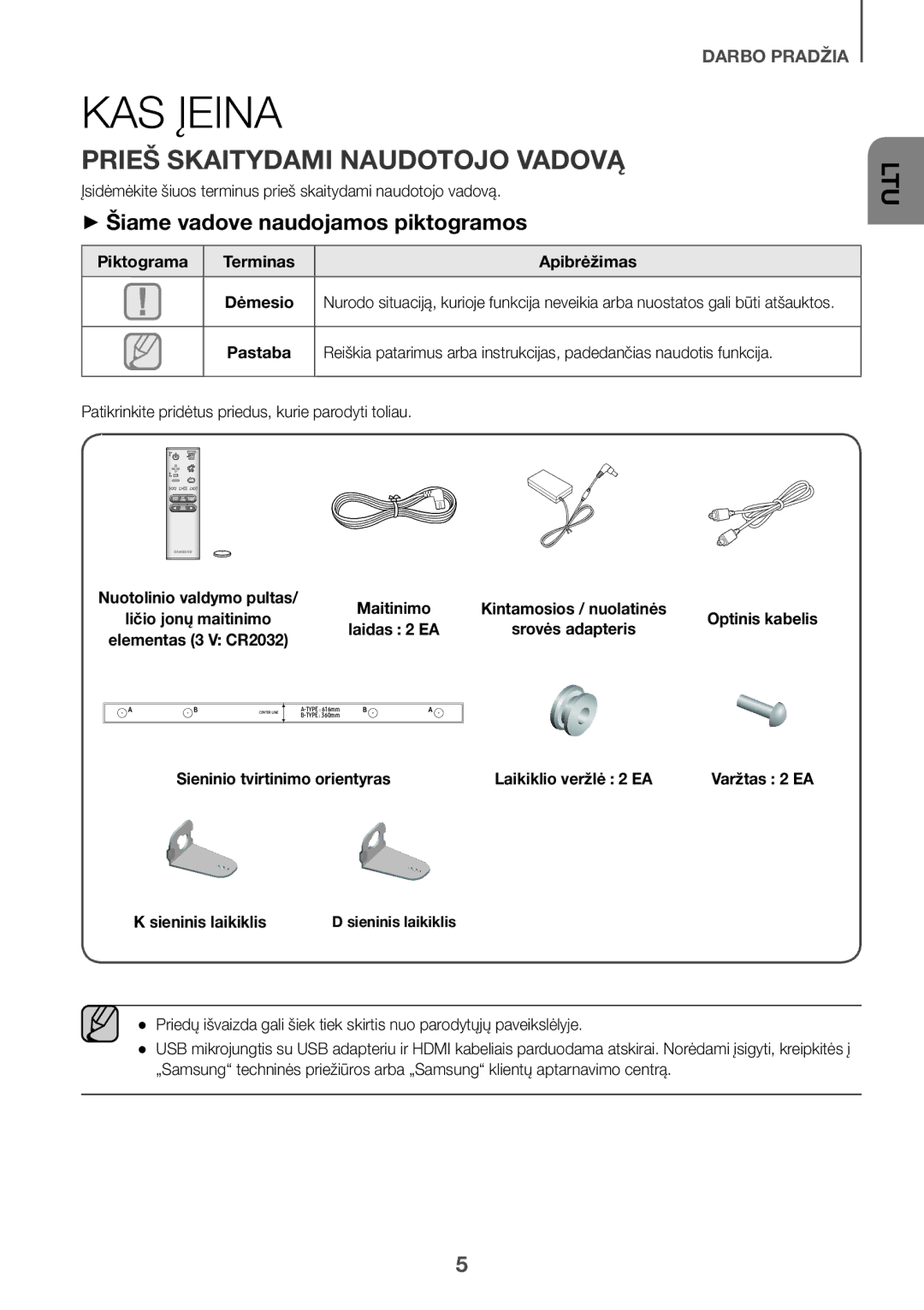 Samsung HW-K560/XE, HW-K551/EN manual KAS Įeina, Prieš Skaitydami Naudotojo Vadovą, ++Šiame vadove naudojamos piktogramos 