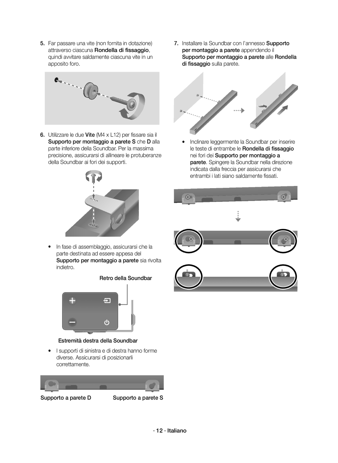 Samsung HW-K551/ZF, HW-K551/EN, HW-K550/EN, HW-K550/ZF manual · 12 · Italiano 