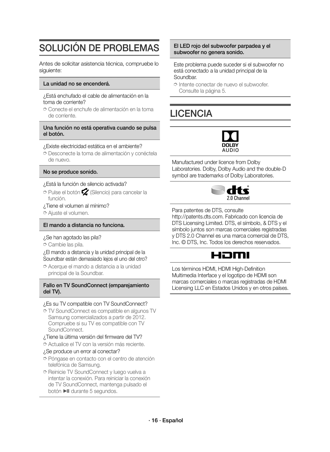 Samsung HW-K551/EN, HW-K550/EN, HW-K551/ZF, HW-K550/ZF manual Licencia 