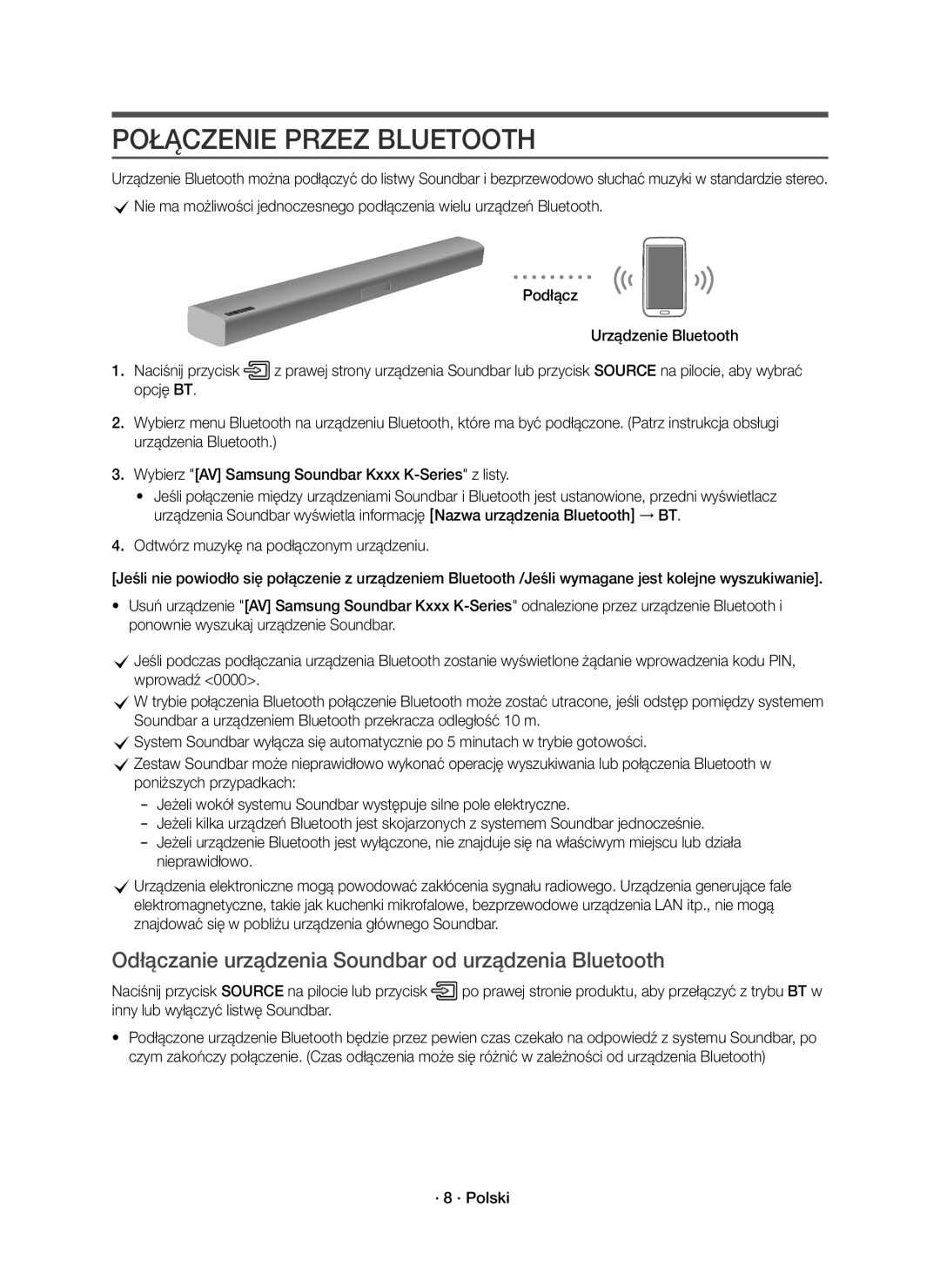 Samsung HW-K551/EN, HW-K550/EN manual · 8 · Polski 