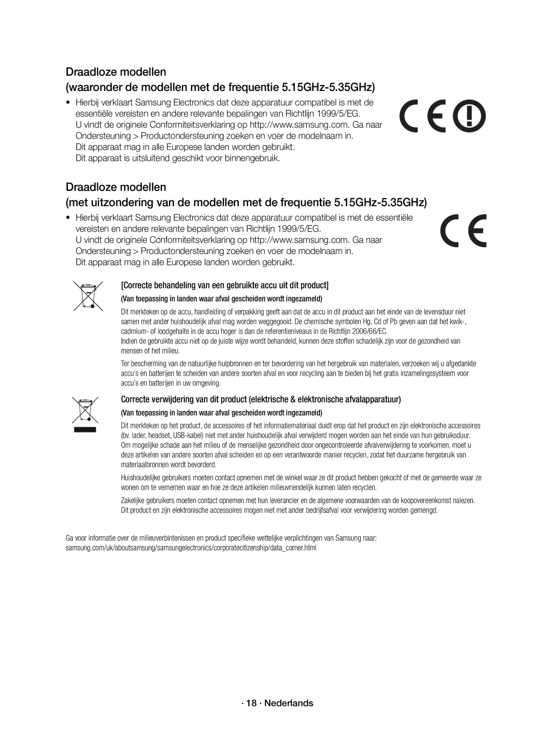 Samsung HW-K551/EN, HW-K550/EN manual · 18 · Nederlands 