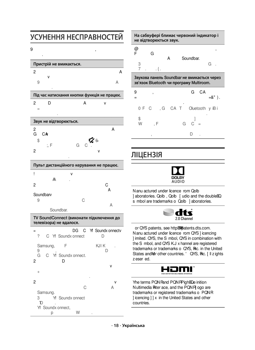 Samsung HW-K650/RU manual Ліцензія, Усунення Несправностей, Чи налаштовано гучність на мінімум? 