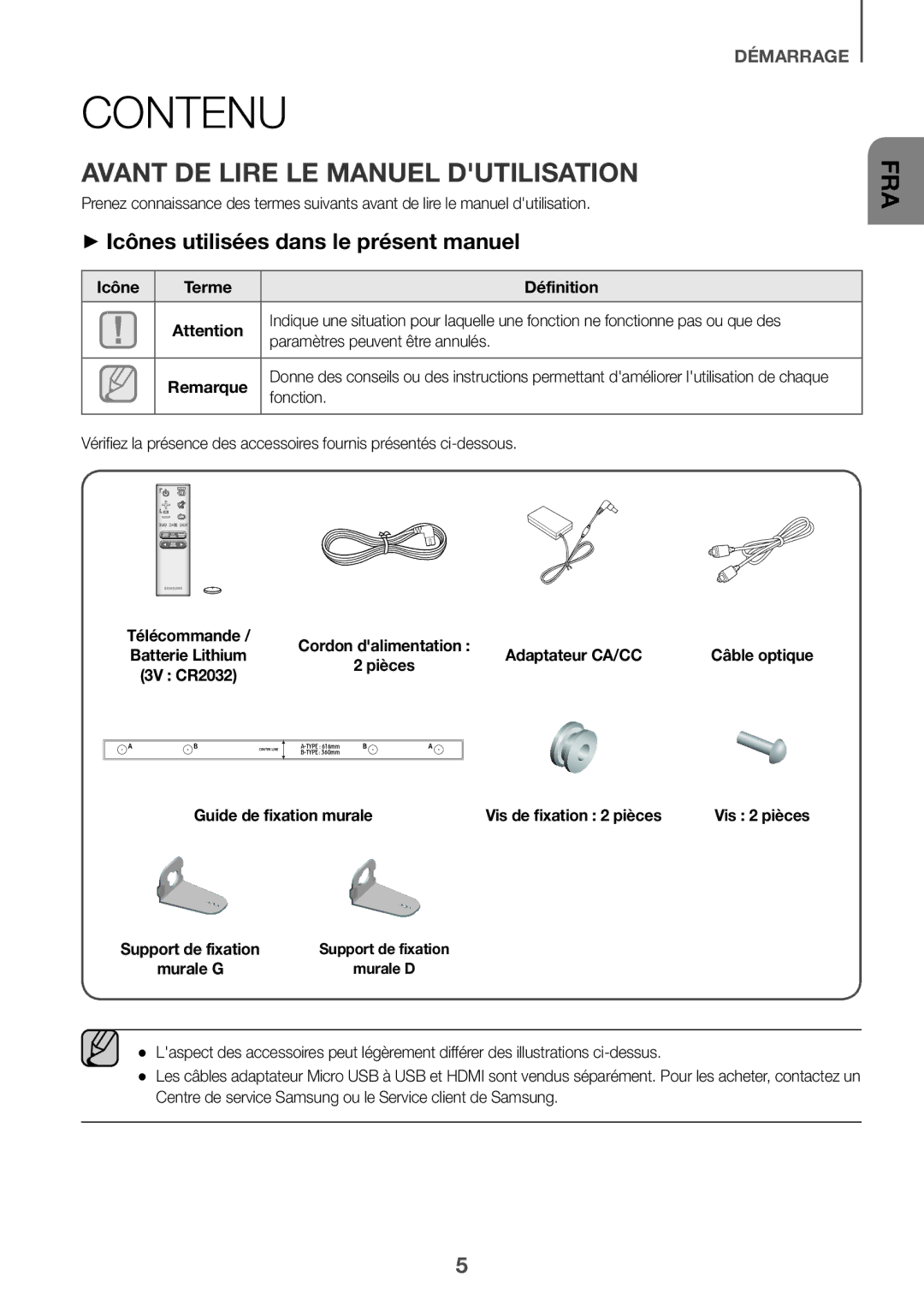 Samsung HW-K651/XN, HW-K651/EN Contenu, Avant de lire le manuel dutilisation, ++Icônes utilisées dans le présent manuel 