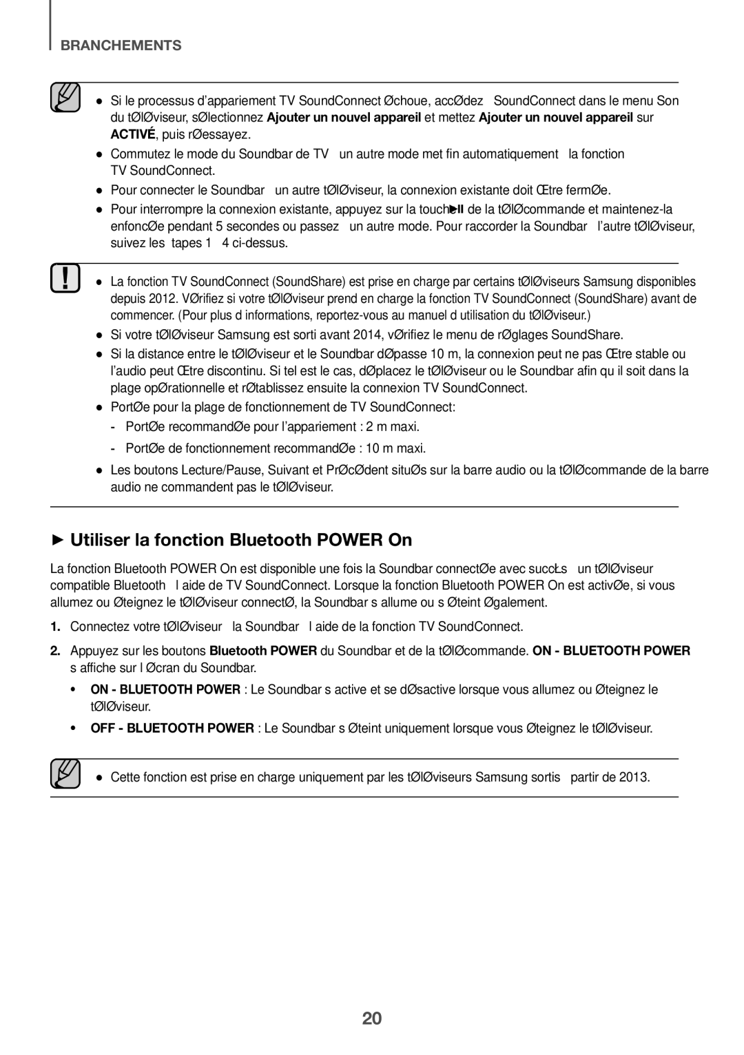 Samsung HW-K661/XE, HW-K651/EN, HW-K650/EN, HW-K651/ZF, HW-K650/ZF, HW-K660/XE manual ++Utiliser la fonction Bluetooth Power On 