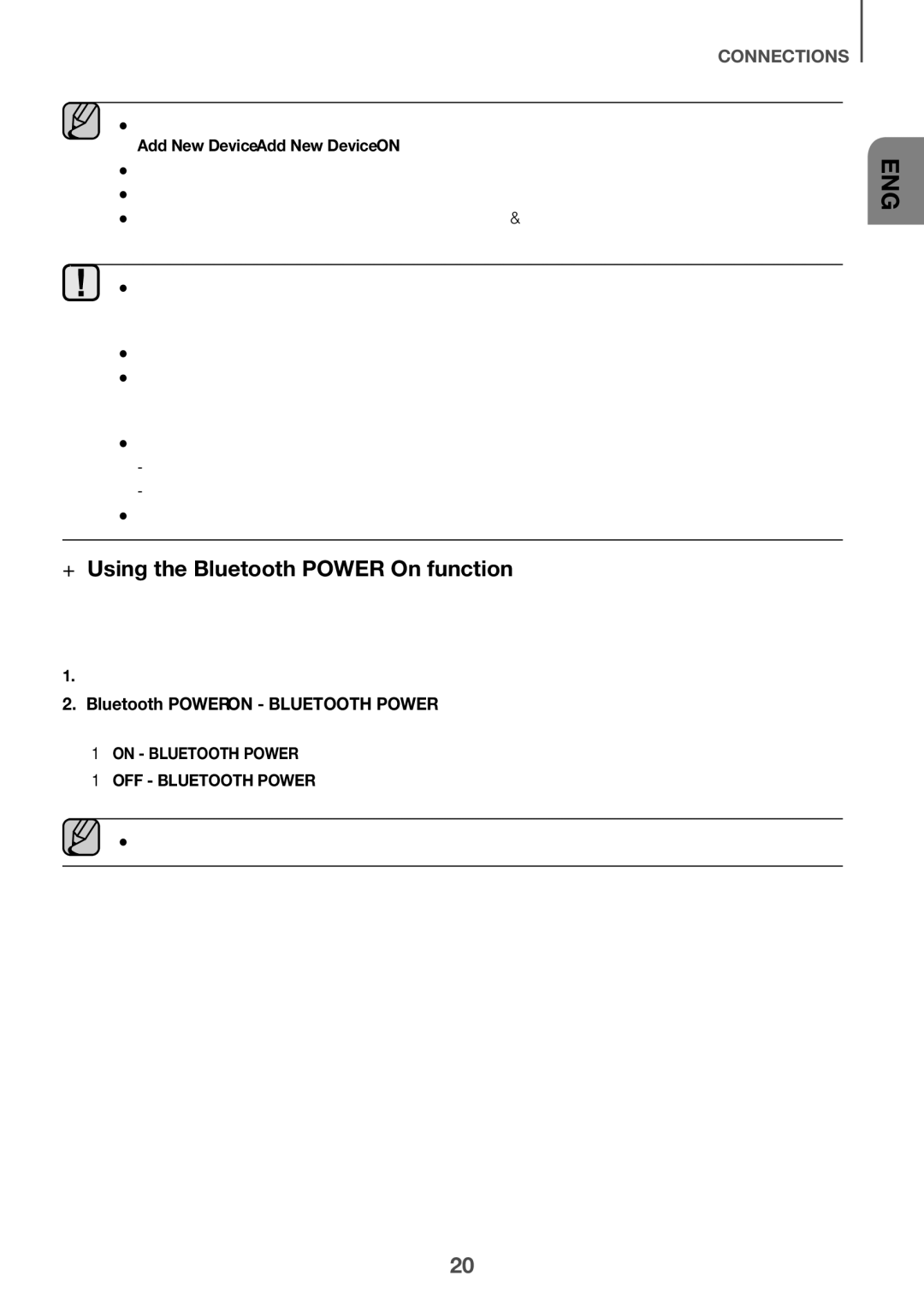 Samsung HW-K660/XE, HW-K651/EN, HW-K650/EN, HW-K651/ZF, HW-K650/ZF, HW-K661/XE manual ++Using the Bluetooth Power On function 