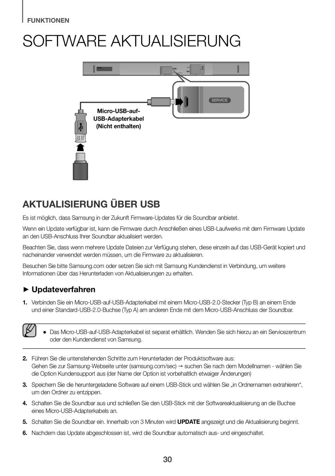 Samsung HW-K650/EN, HW-K651/EN, HW-K651/ZF, HW-K650/ZF Software aktualisierung, Aktualisierung über USB, ++Updateverfahren 