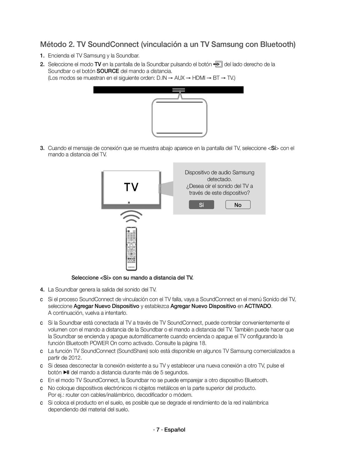 Samsung HW-K650/ZF, HW-K651/ZF manual SíNo, Continuación, vuelva a intentarlo 