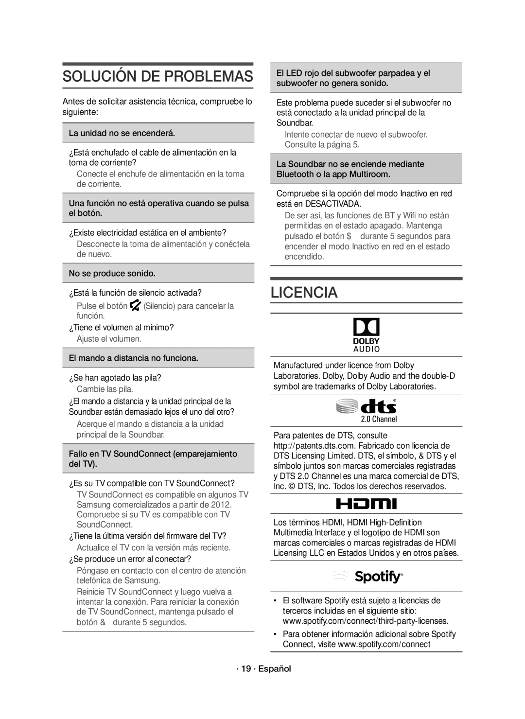 Samsung HW-K650/ZF, HW-K651/ZF manual Licencia 