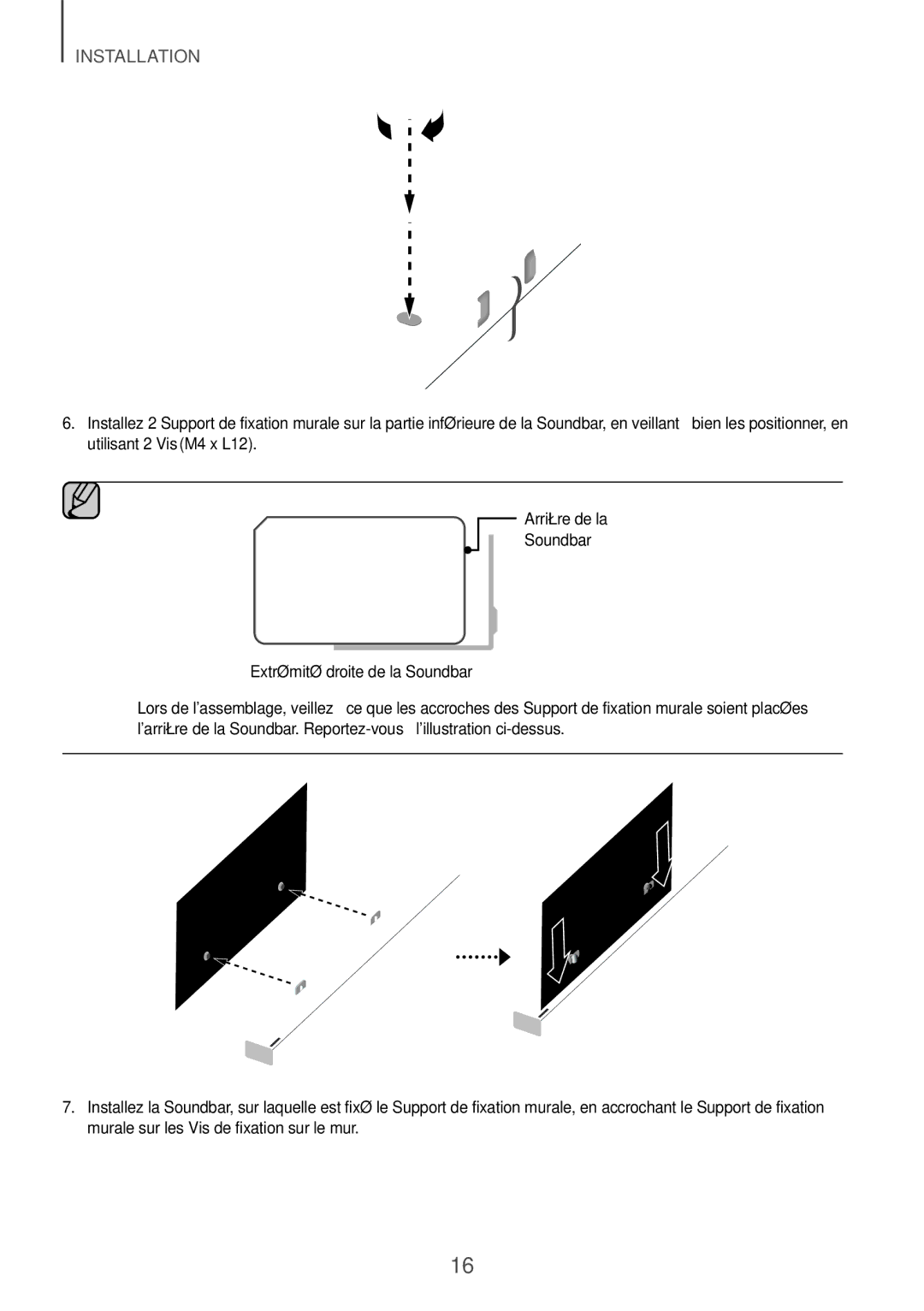 Samsung HW-K850/XN, HW-K850/EN manual Arrière de la Soundbar Extrémité droite de la Soundbar 