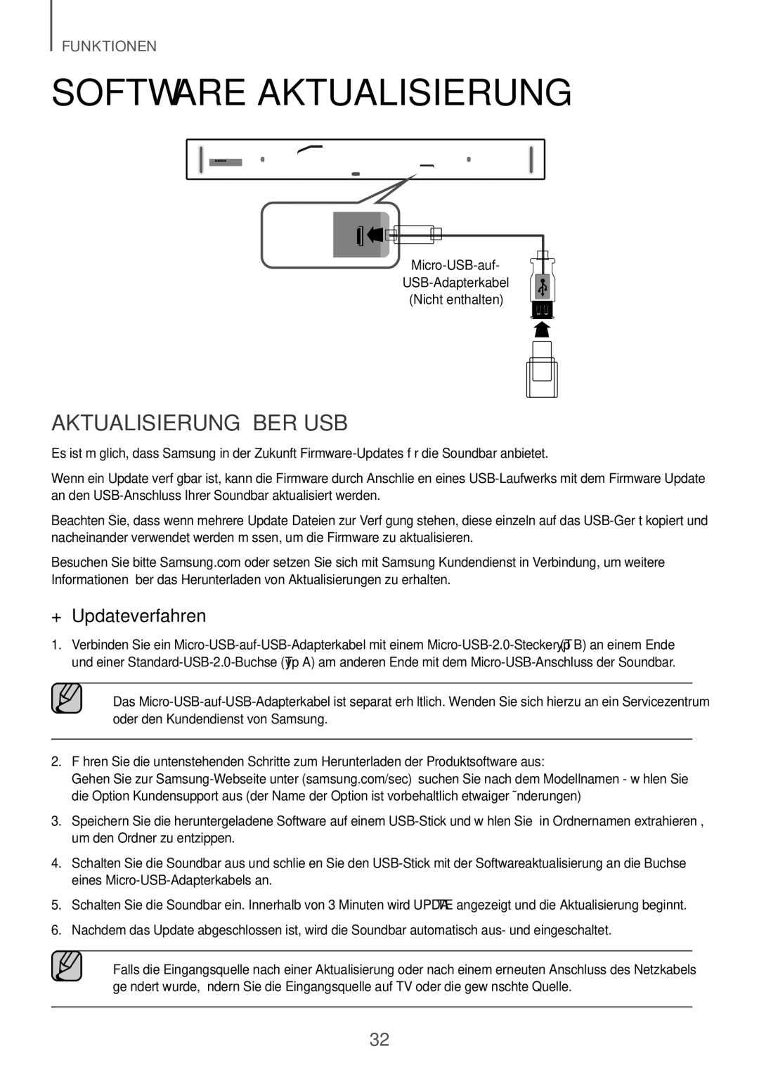 Samsung HW-K850/XN, HW-K850/EN manual Software aktualisierung, Aktualisierung über USB, ++Updateverfahren 