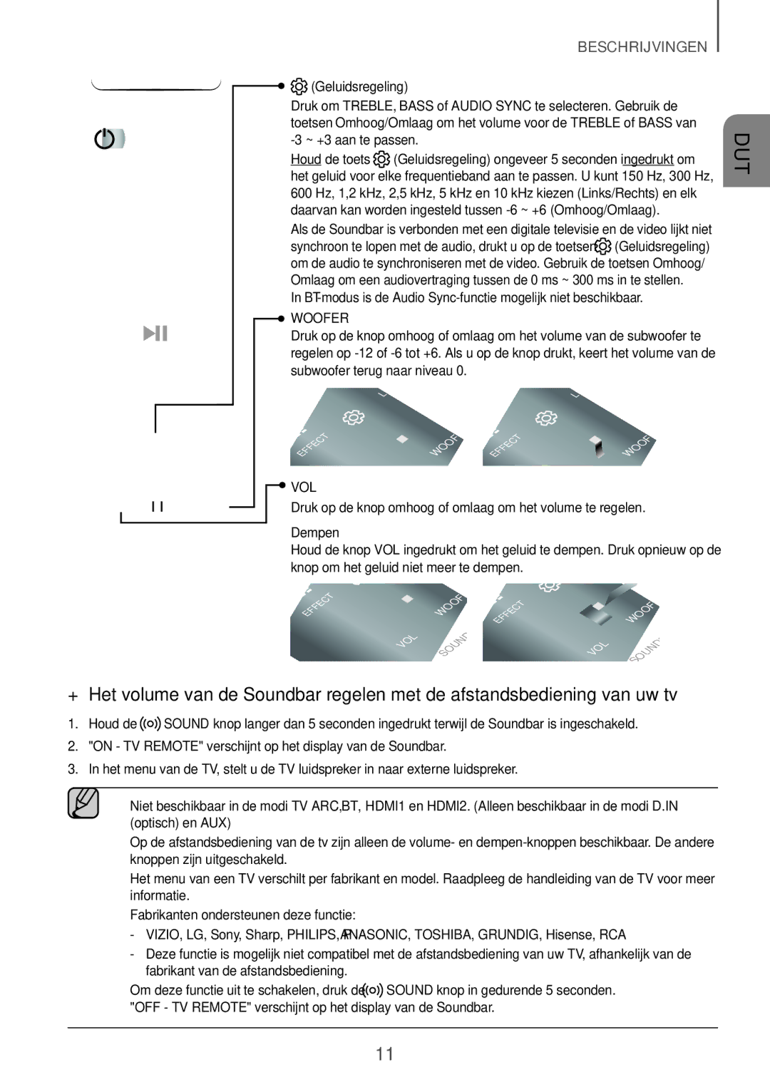 Samsung HW-K850/XN, HW-K850/EN manual Geluidsregeling, Dempen 