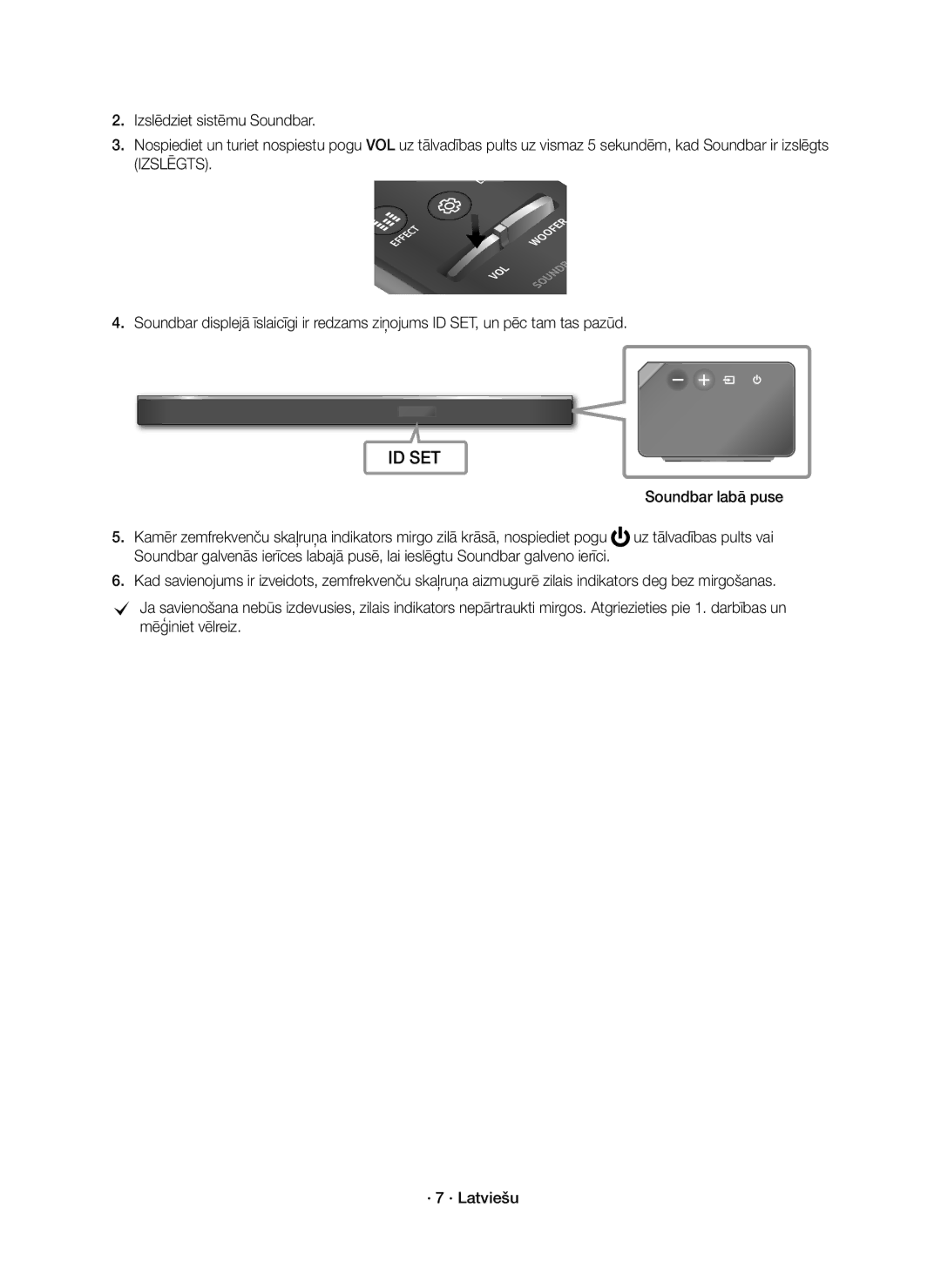 Samsung HW-K850/EN manual Soundbar labā puse 