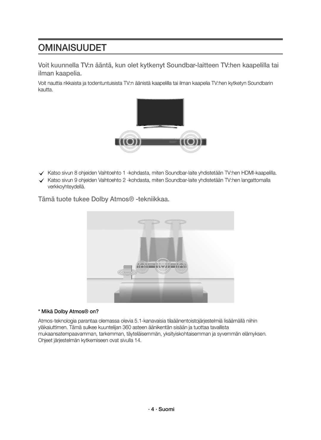 Samsung HW-K860/XE manual Ominaisuudet, Verkkoyhteydellä 