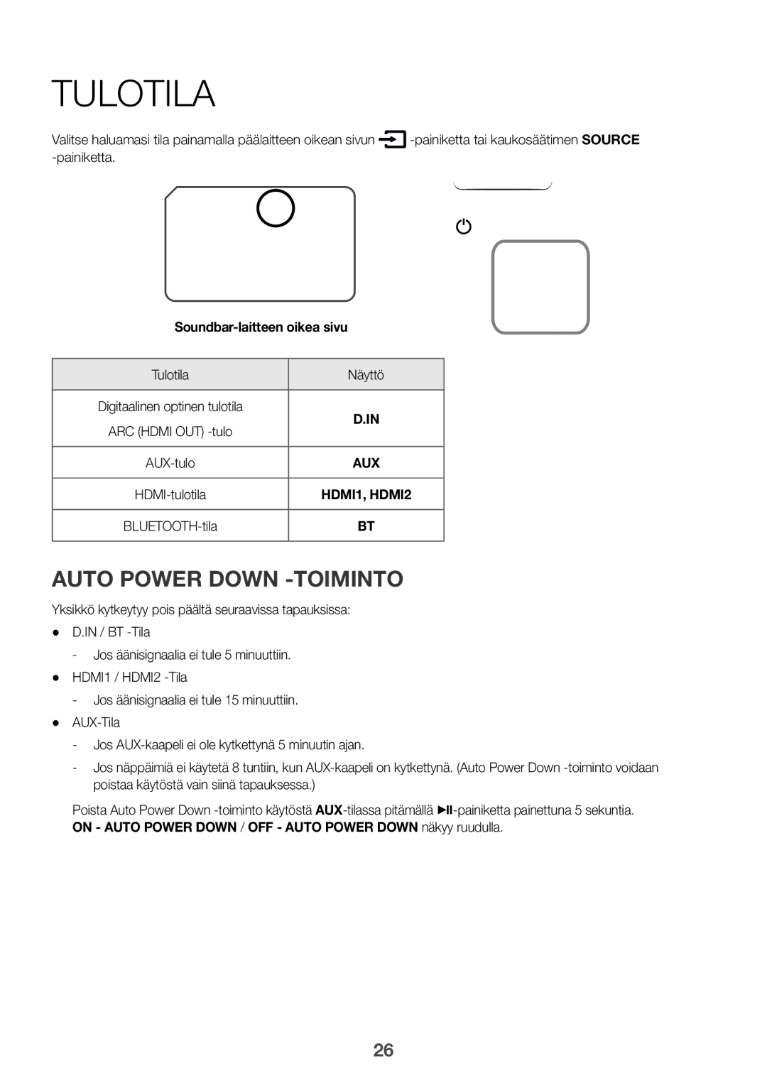 Samsung HW-K860/XE manual Painiketta, Tulotila Näyttö 