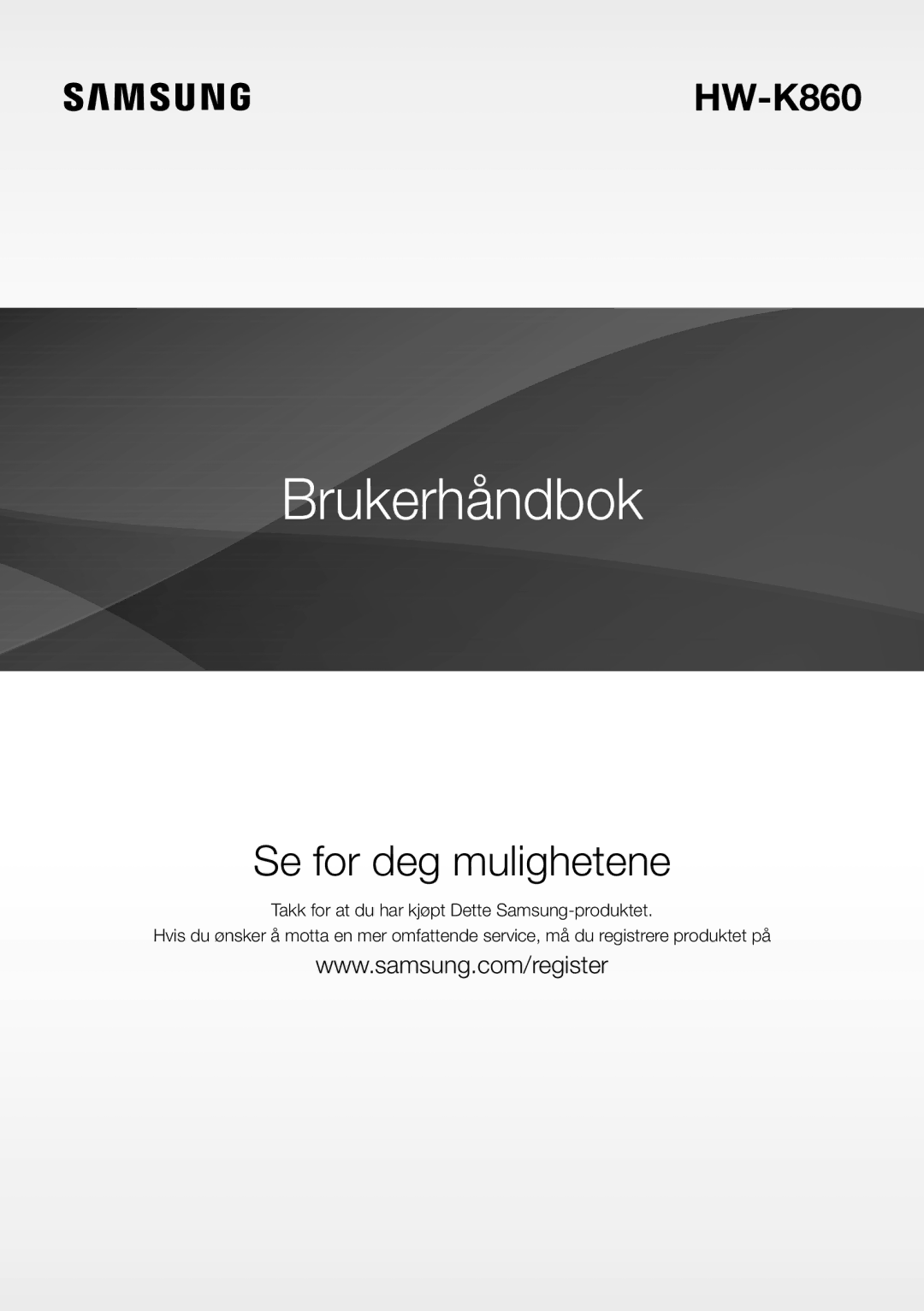 Samsung HW-K860/XE manual Brukerhåndbok 