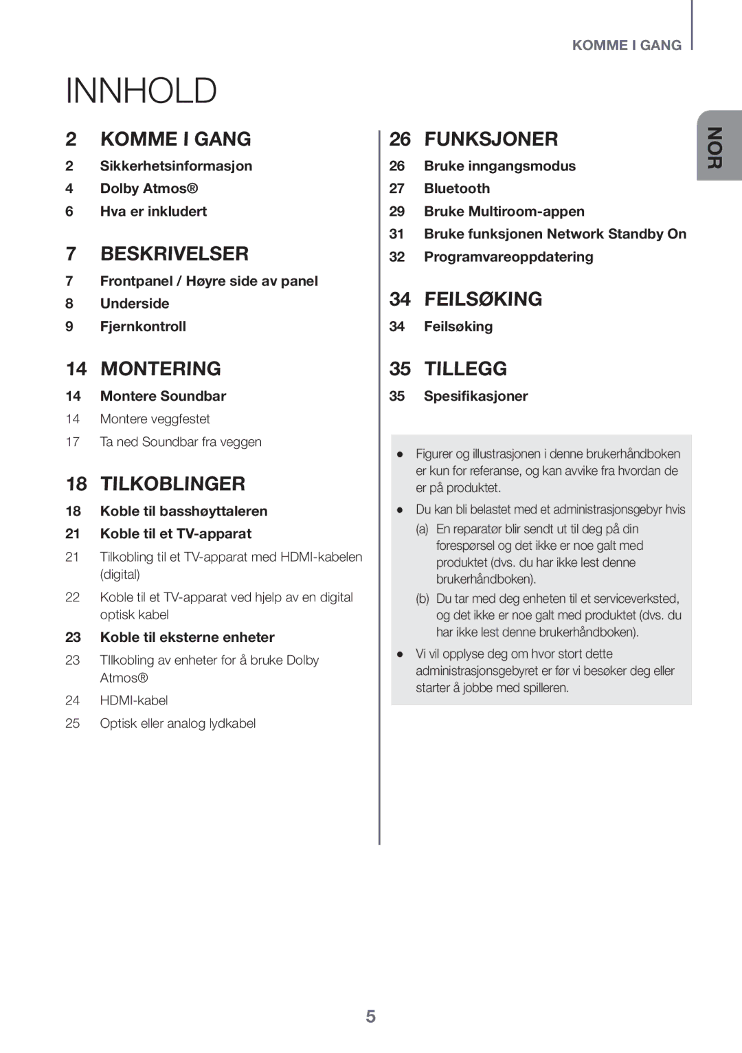 Samsung HW-K860/XE manual Innhold 