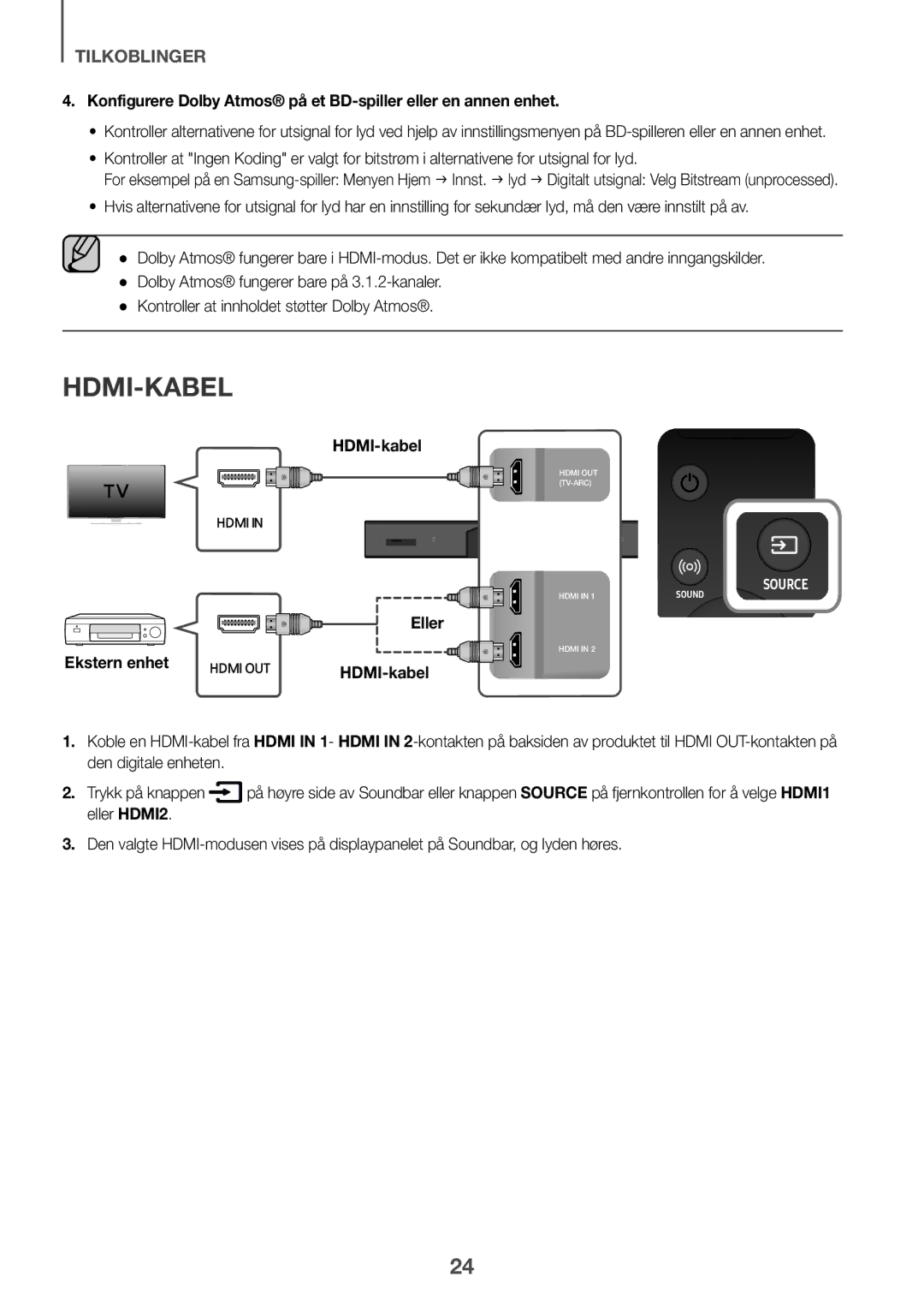 Samsung HW-K860/XE manual HDMI-kabel 