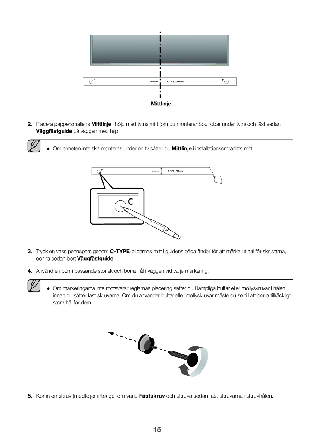 Samsung HW-K860/XE manual Mittlinje 