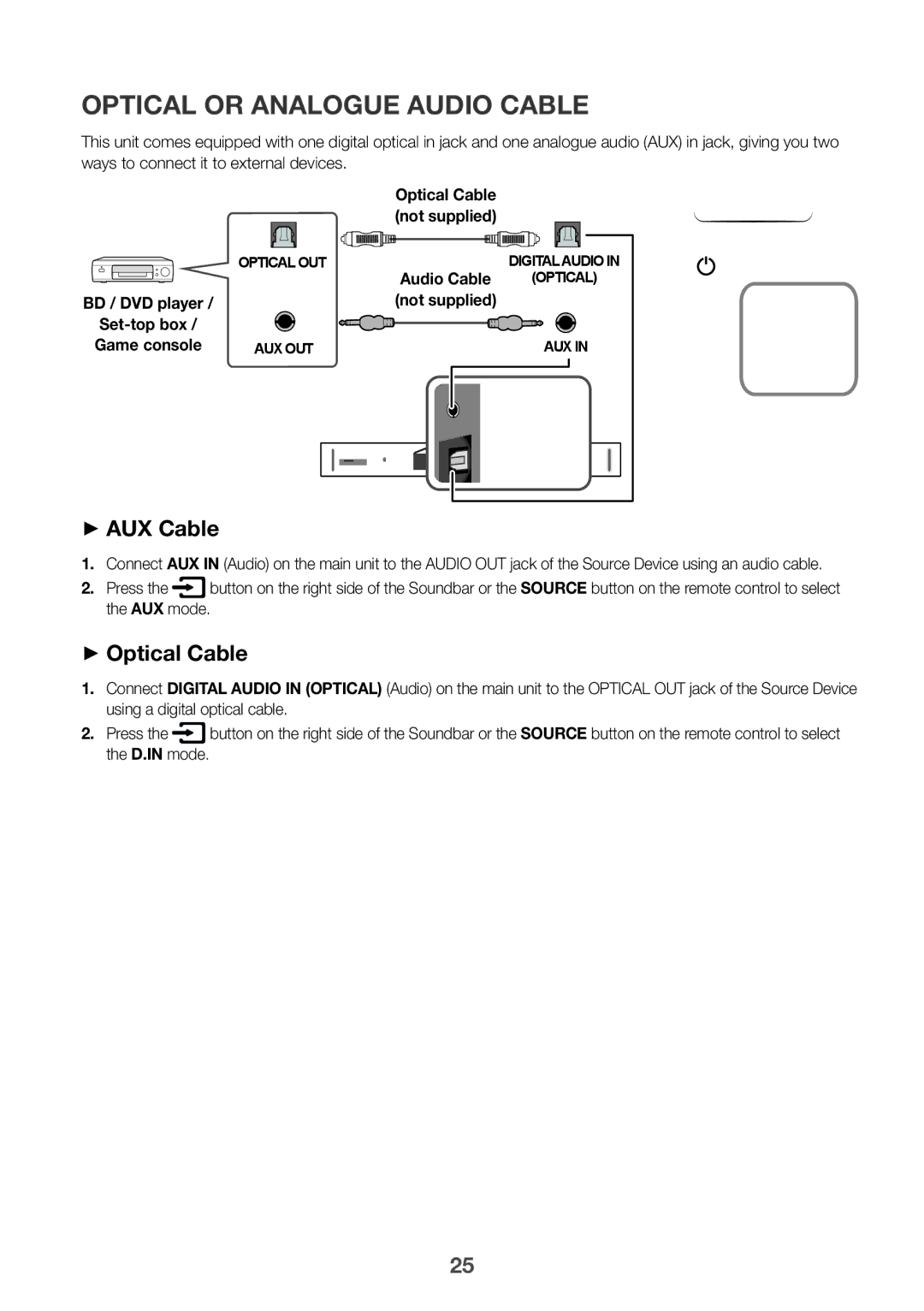 Samsung HW-K860/XE manual Optical or Analogue Audio Cable, ++AUX Cable, ++Optical Cable 