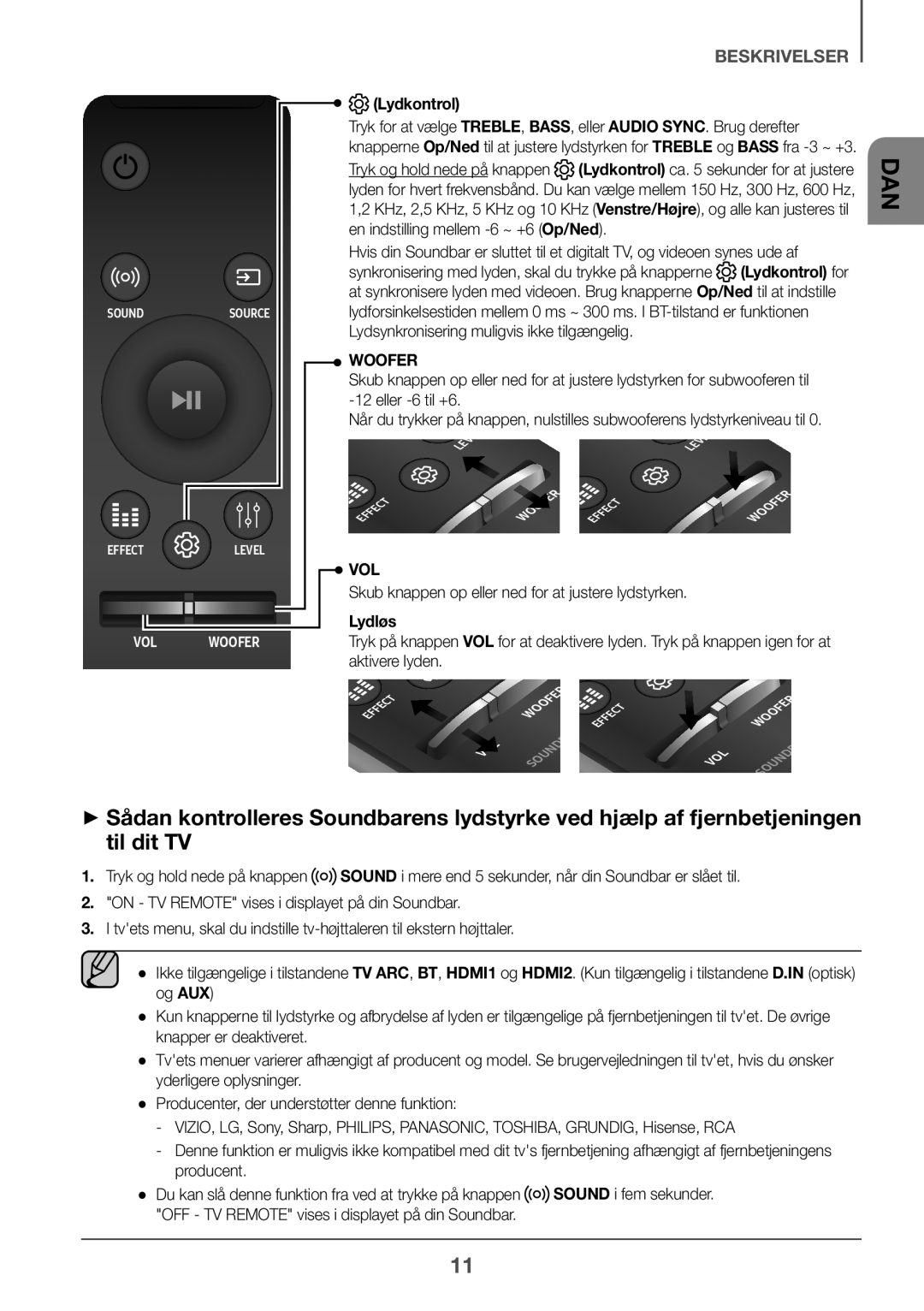 Samsung HW-K860/XE manual Lydkontrol, Lydløs 