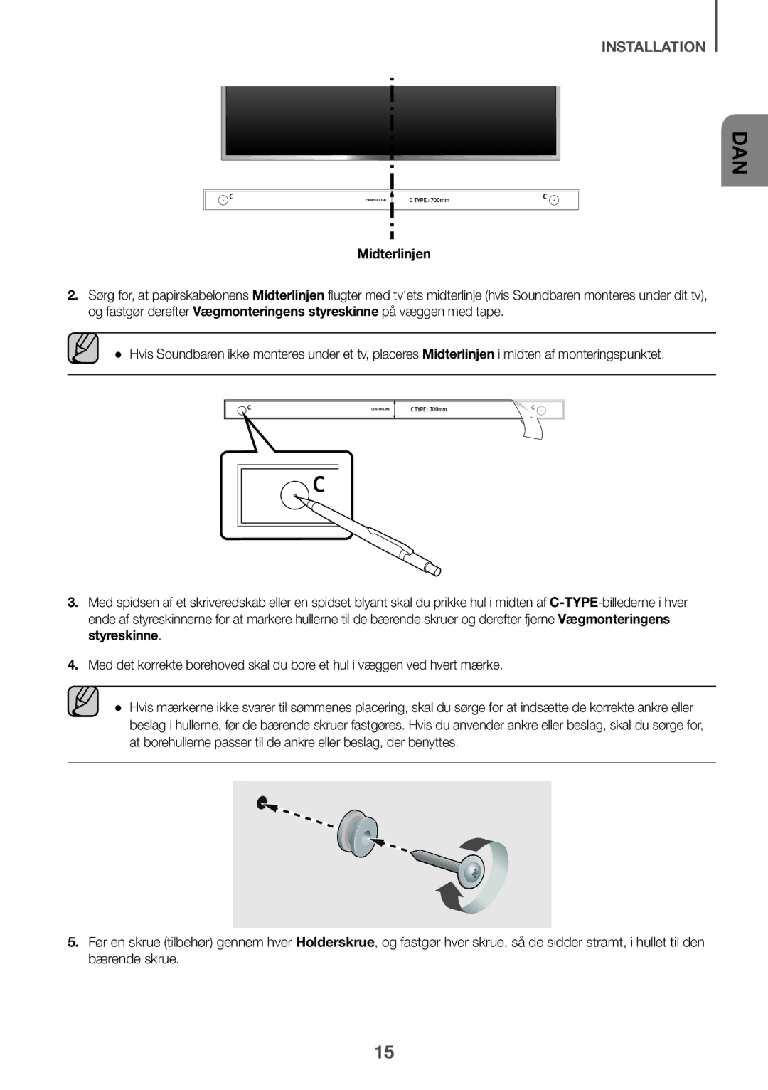 Samsung HW-K860/XE manual Midterlinjen 