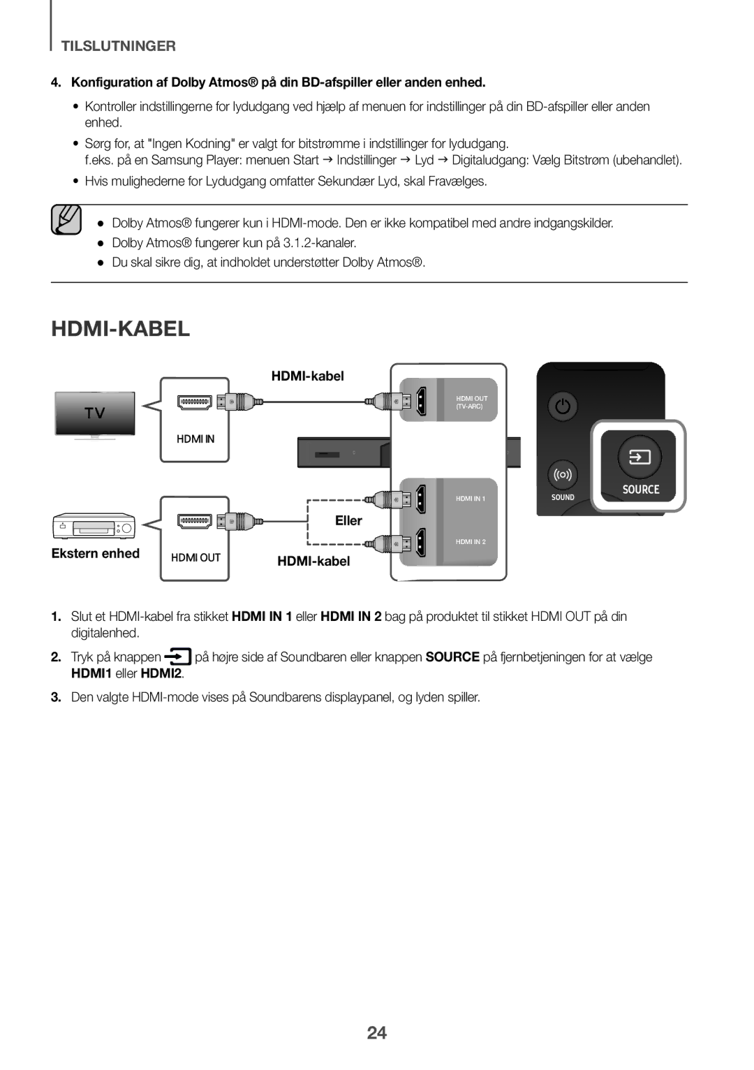 Samsung HW-K860/XE manual HDMI-kabel 