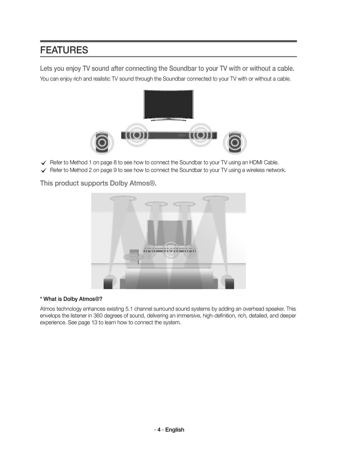 Samsung HW-K950/EN, HW-K950/ZF manual Features, This product supports Dolby Atmos 