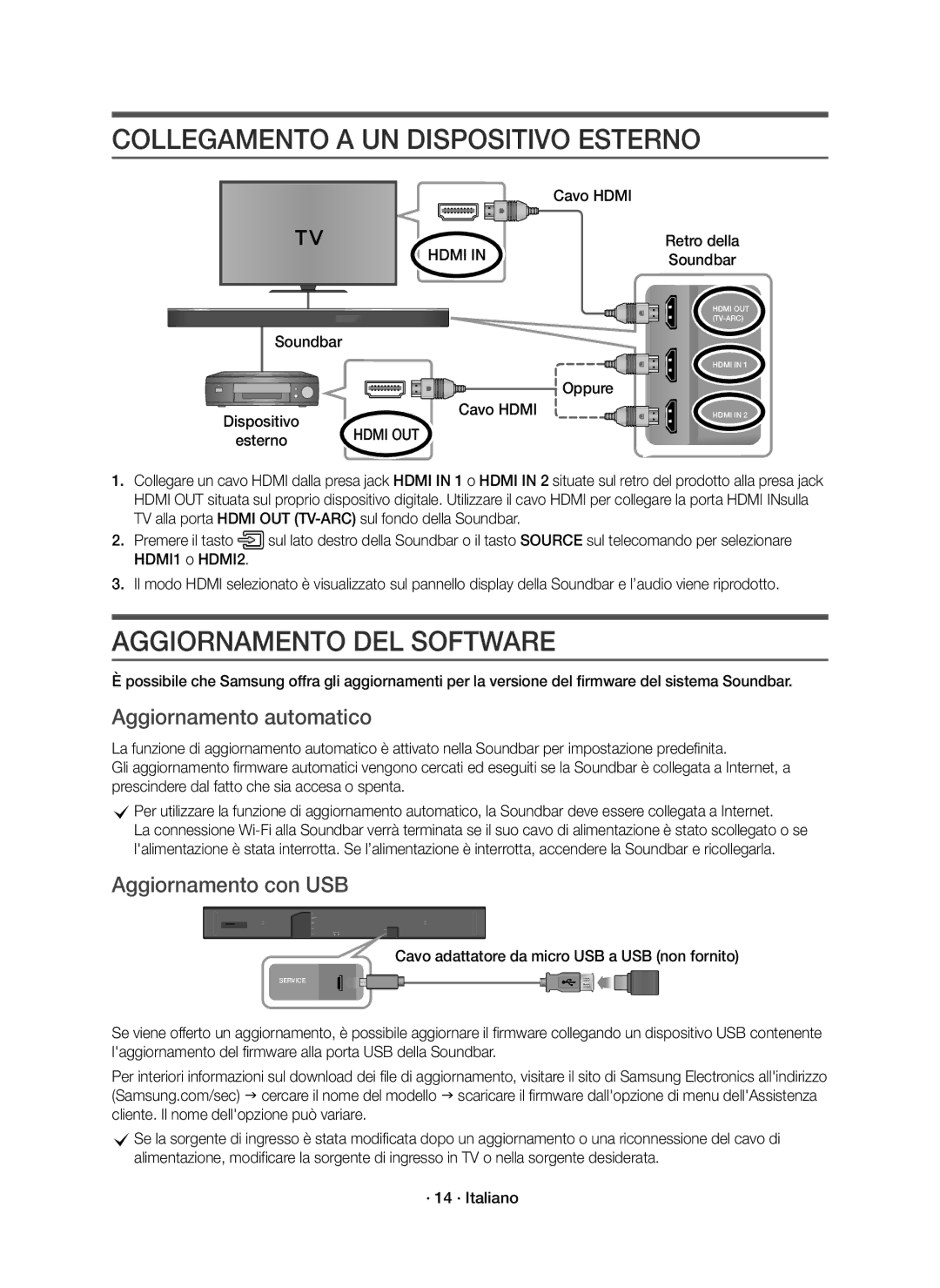 Samsung HW-K950/EN, HW-K950/ZF Collegamento a UN Dispositivo Esterno, Aggiornamento DEL Software, Aggiornamento automatico 