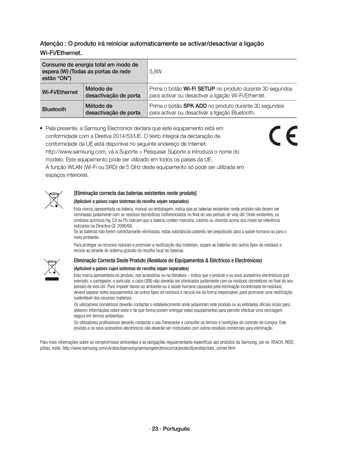 Samsung HW-K950/ZF, HW-K950/EN manual · 23 · Português 